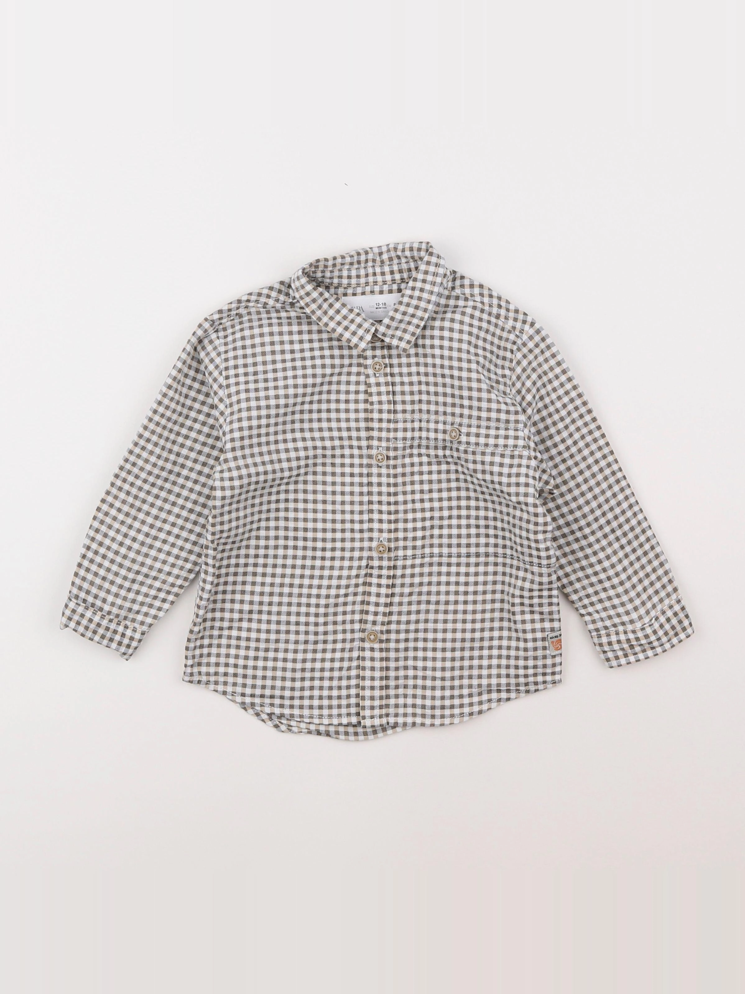 Zara - chemise marron - 12/18 mois