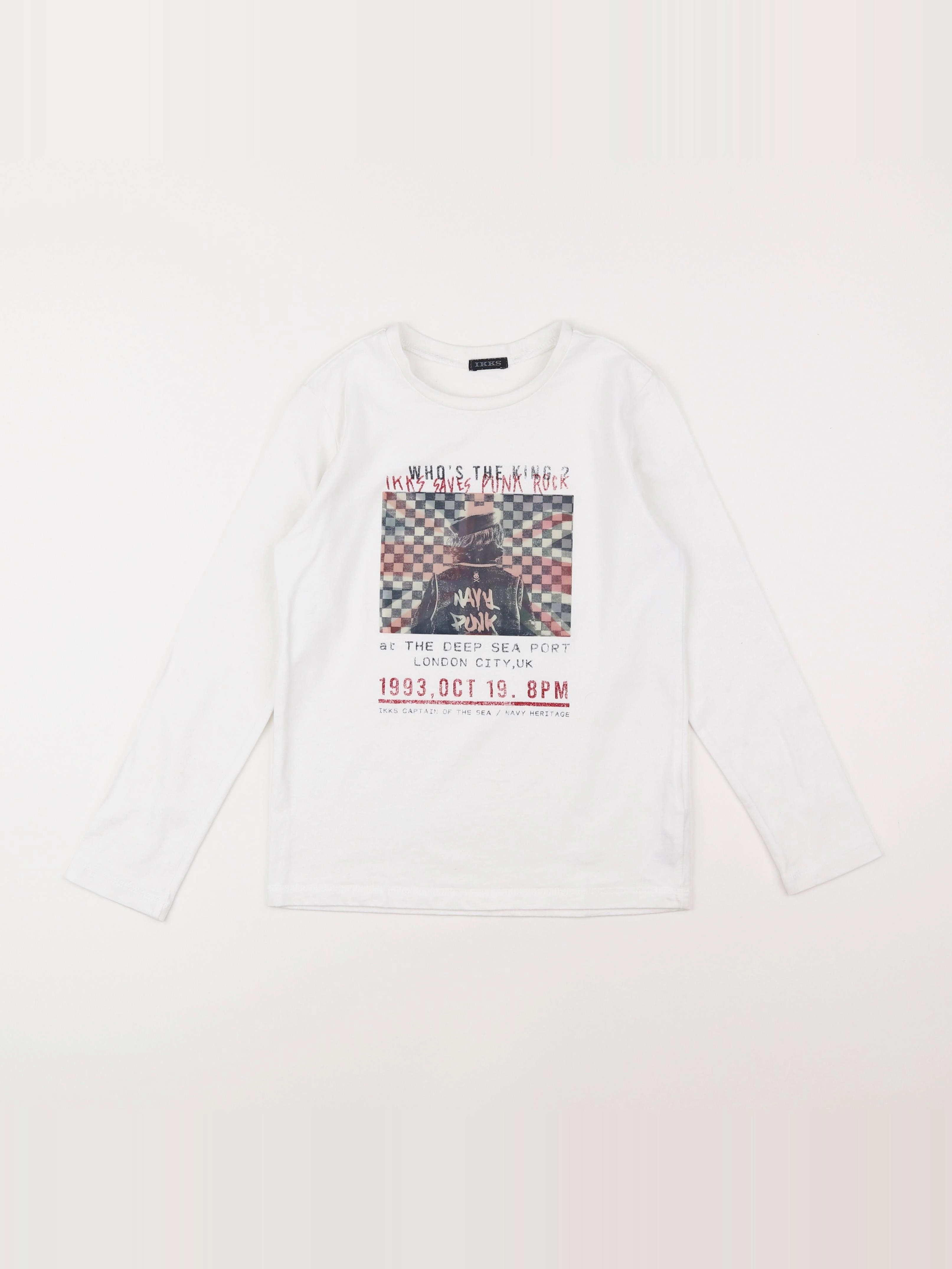 IKKS - tee-shirt blanc - 8 ans