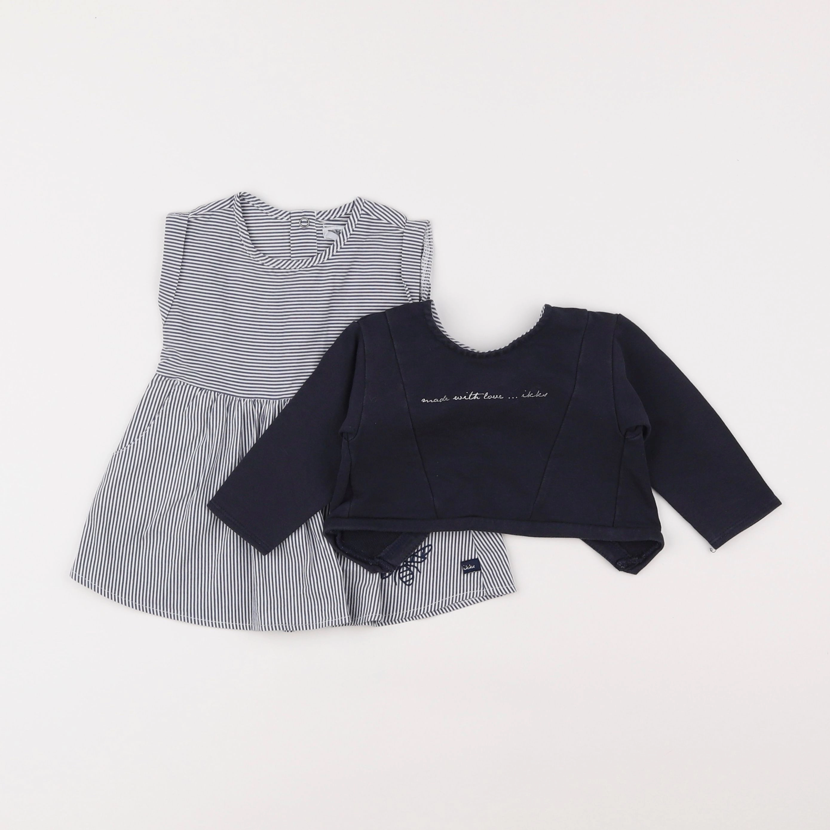 IKKS - sweat bleu - 6 mois