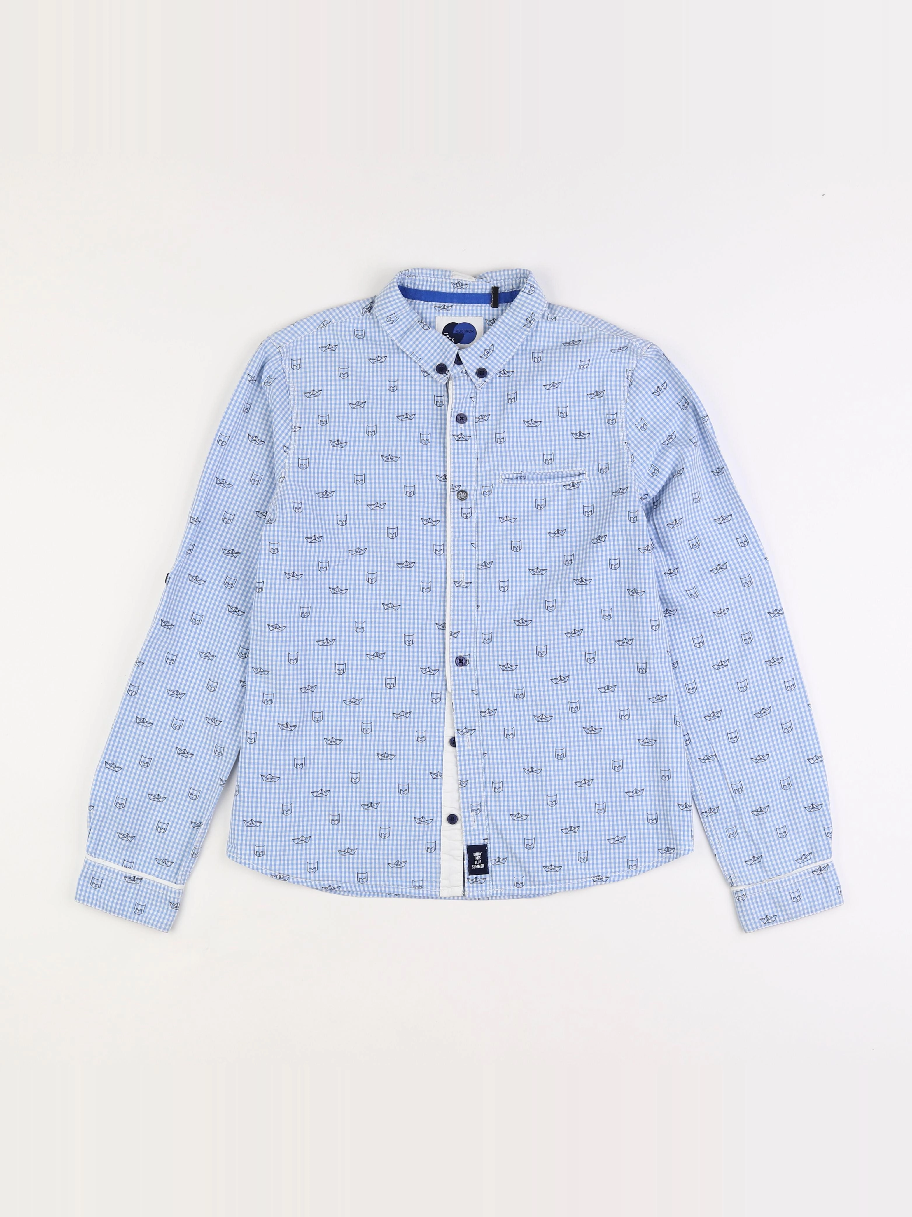 IKKS - chemise bleu, blanc - 12 ans