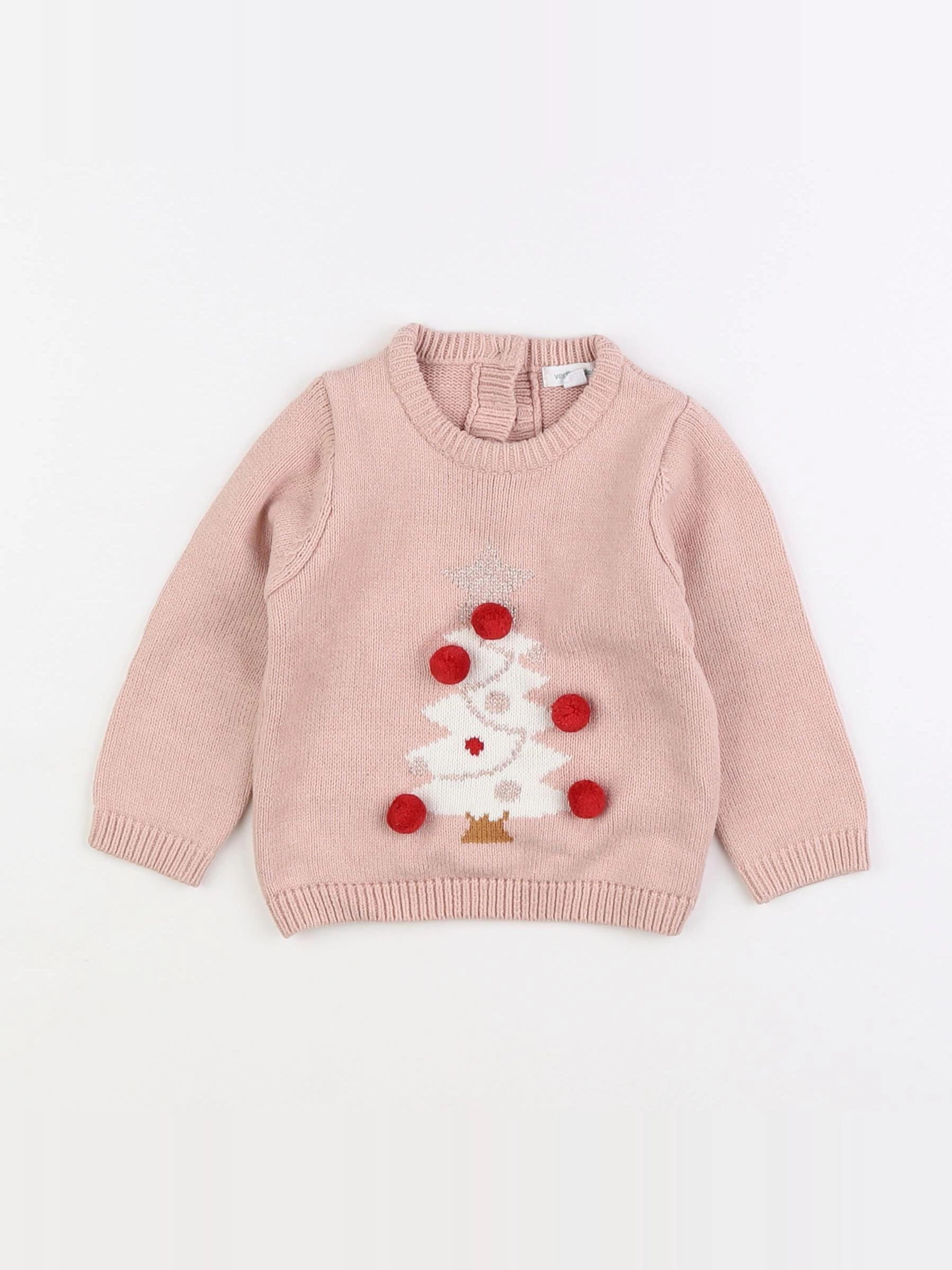 Vertbaudet - pull rose - 12 mois