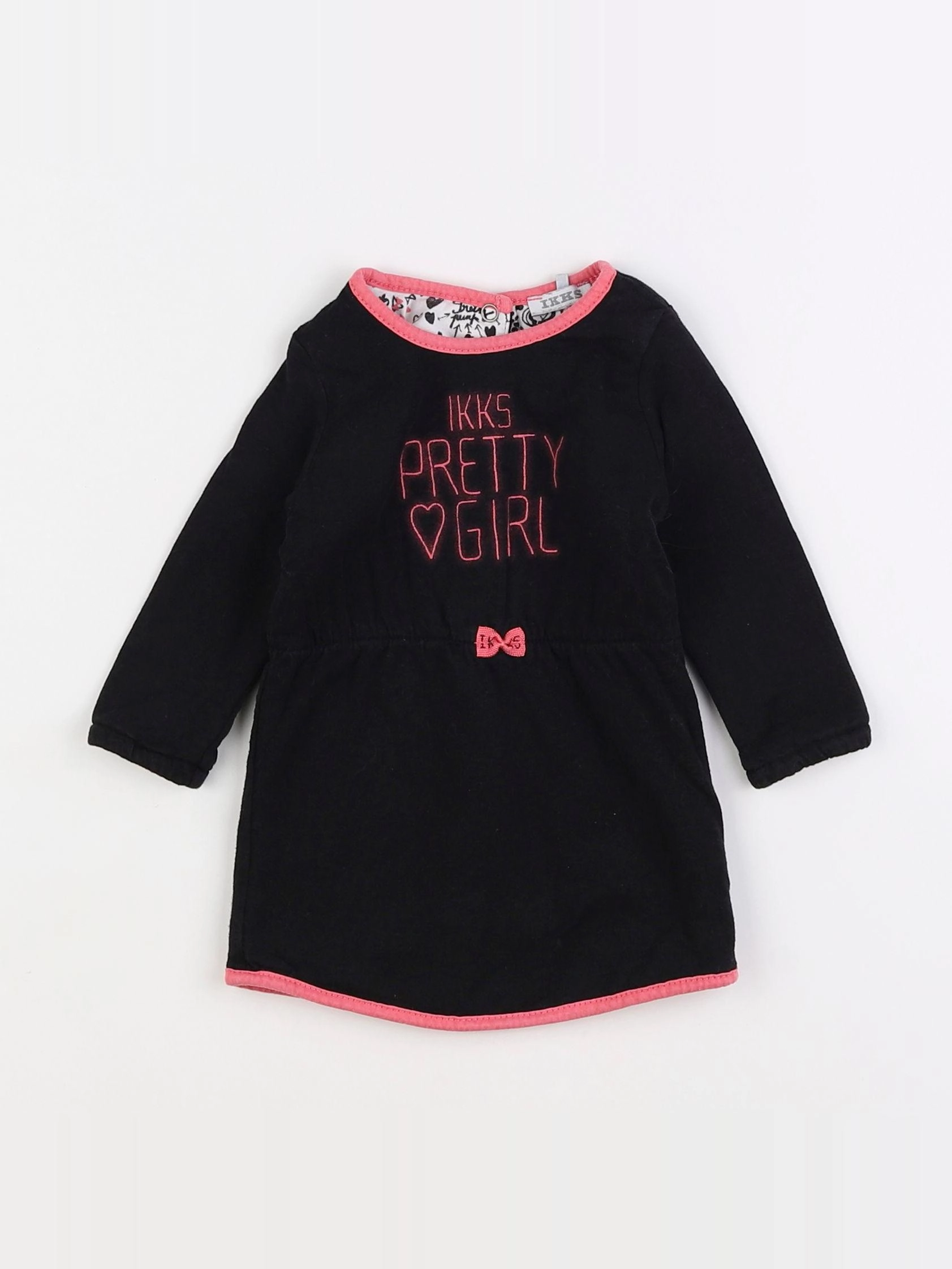 IKKS - robe noir, rose - 6 mois