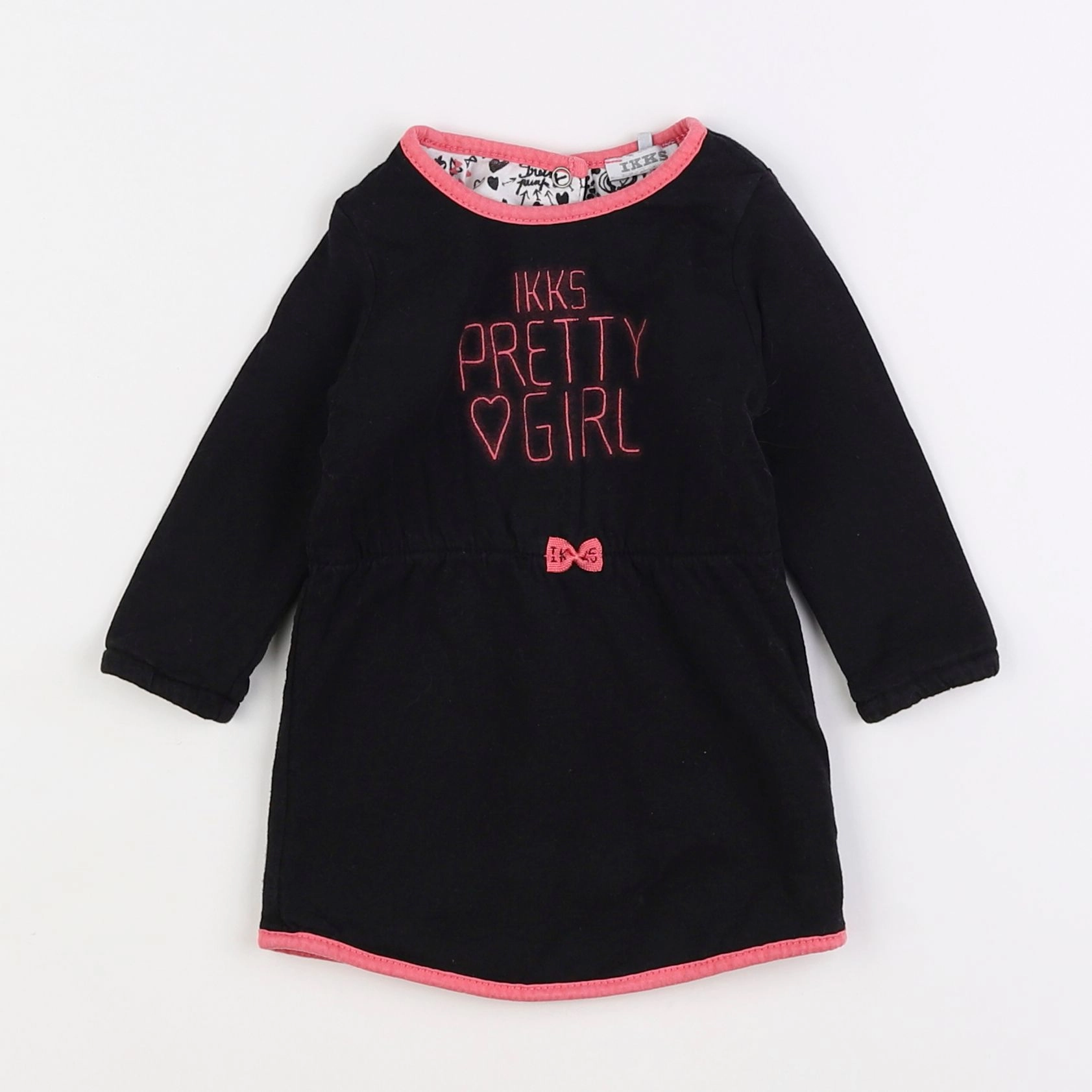 IKKS - robe noir, rose - 6 mois