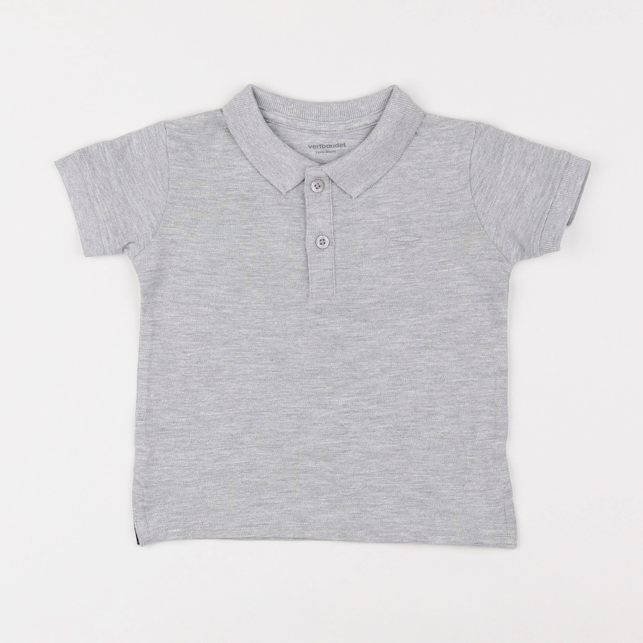 Vertbaudet - polo gris - 2 ans