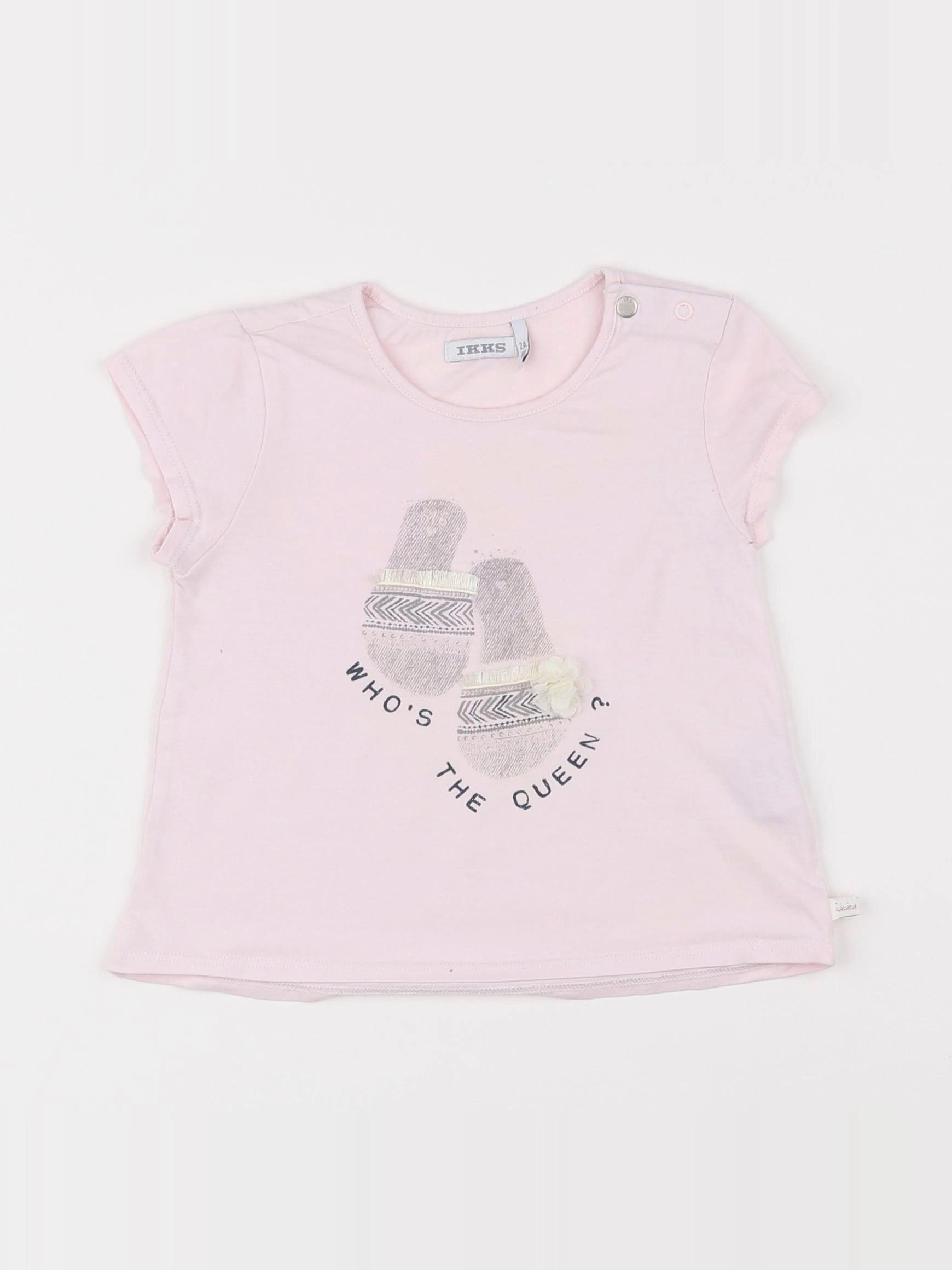 IKKS - tee-shirt rose - 2 ans