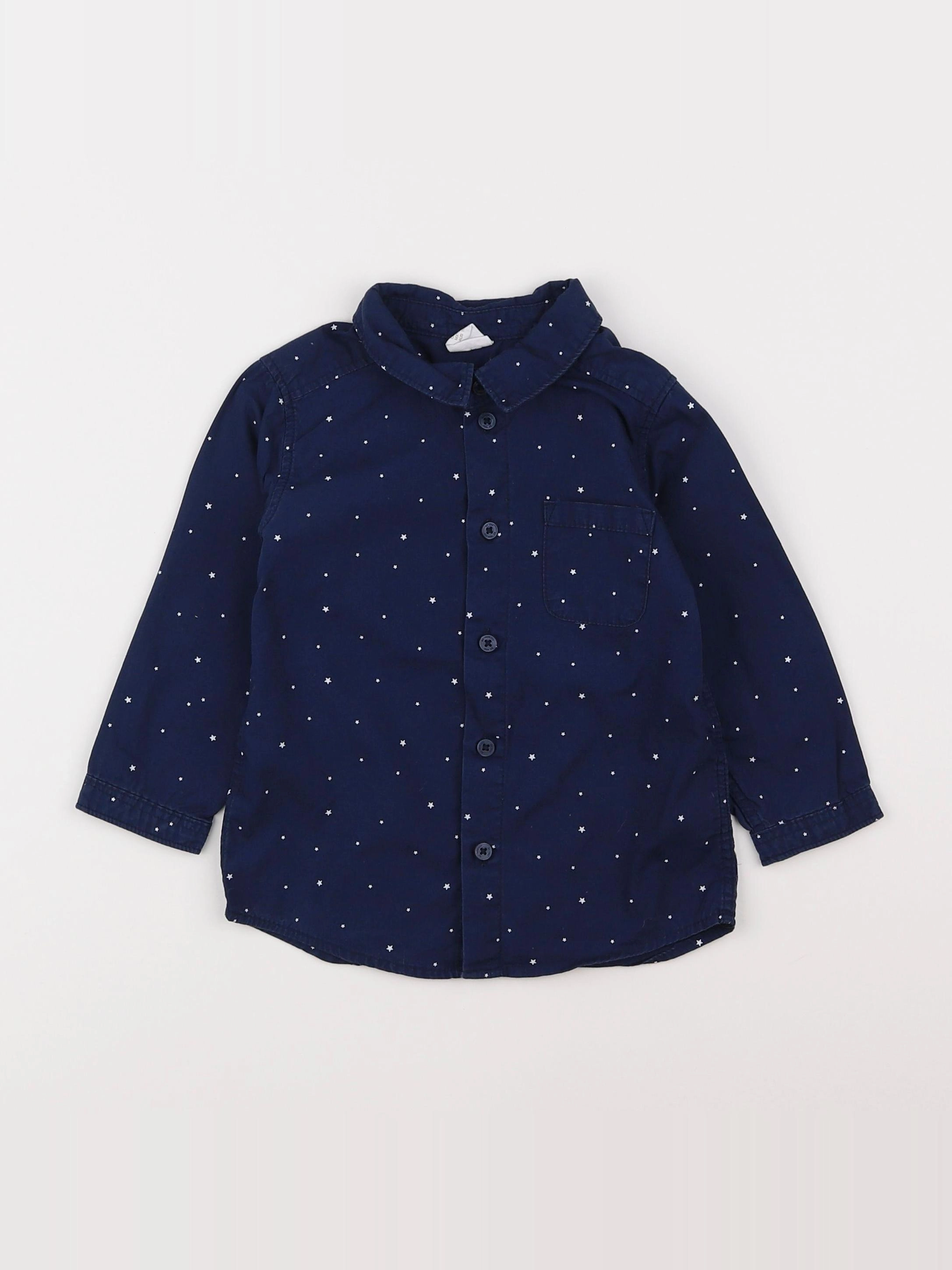 H&M - chemise bleu - 12/18 mois