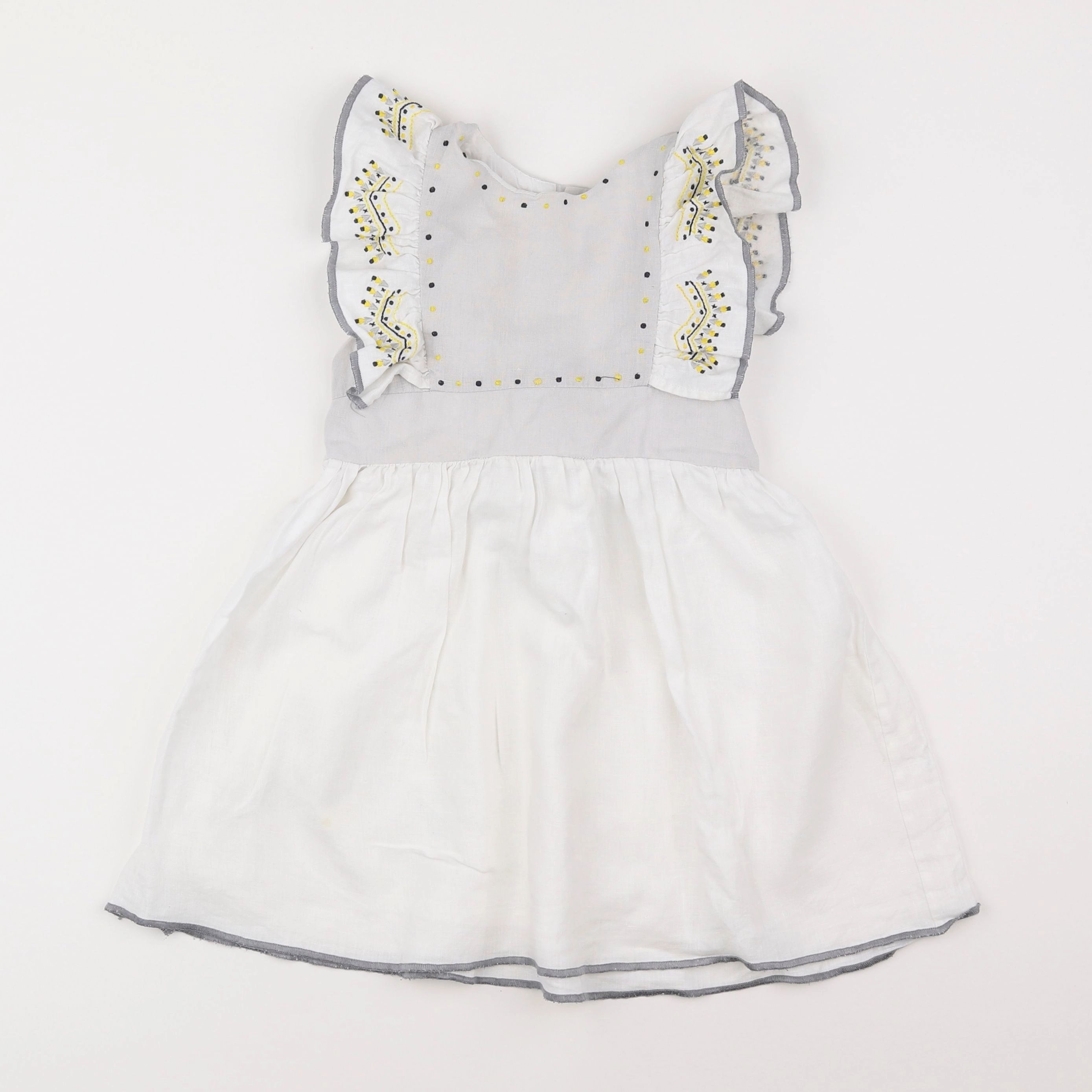 Gocco - robe blanc, gris - 4/5 ans