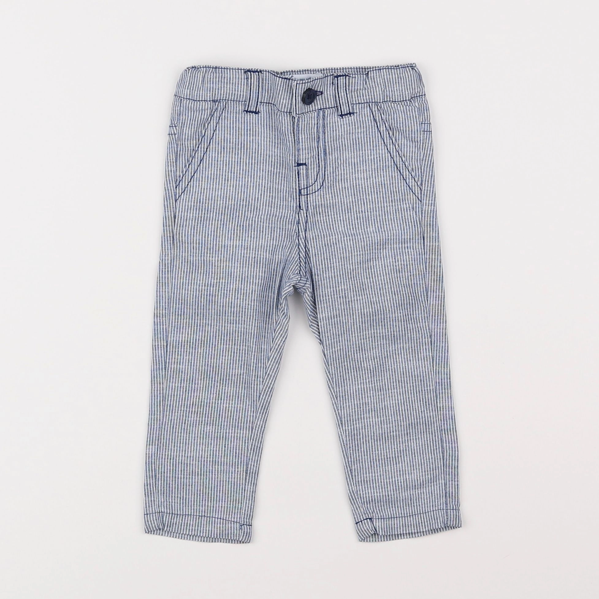 Vertbaudet - pantalon bleu - 3 mois