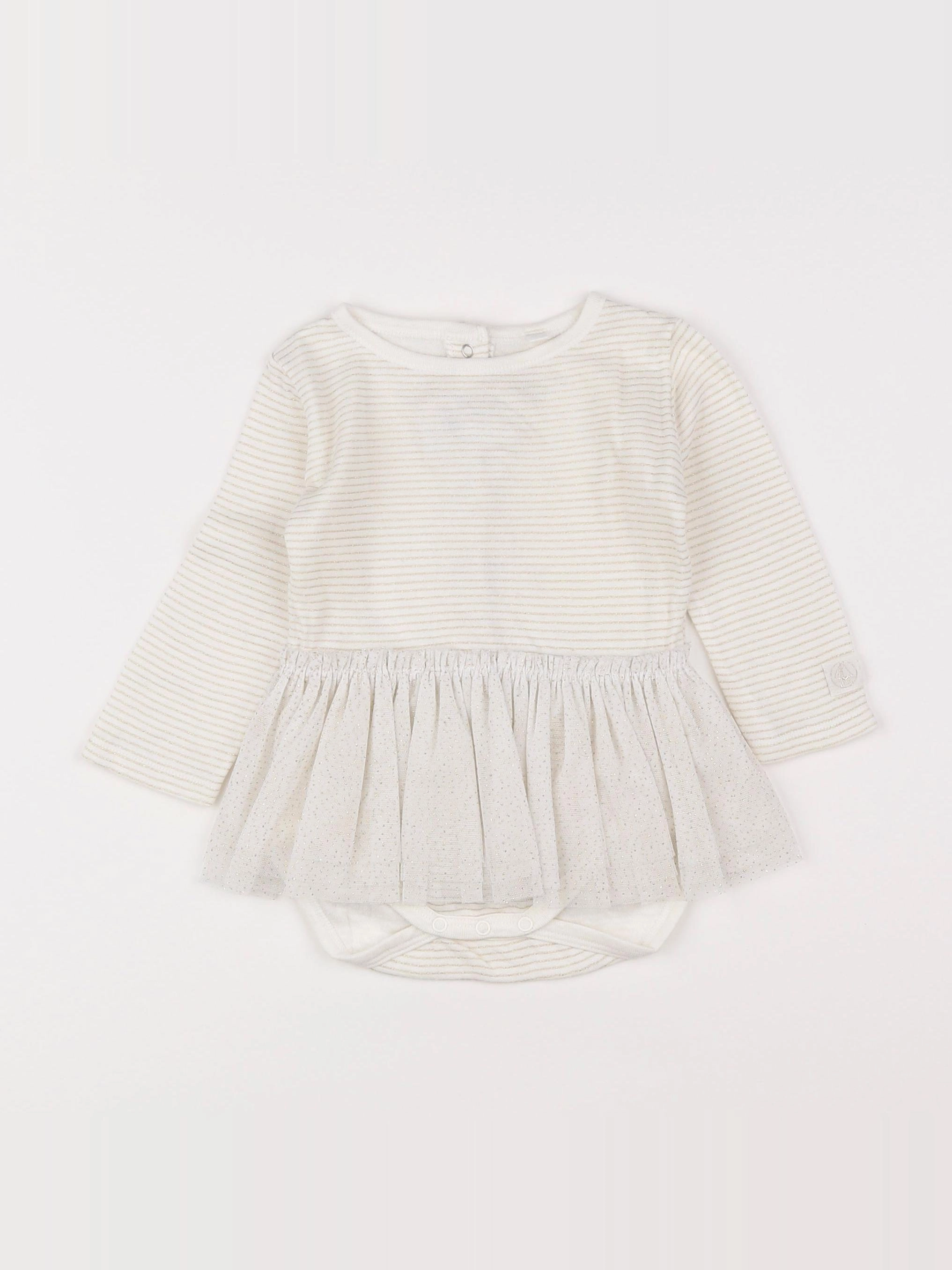 Petit Bateau - robe beige - 12 mois