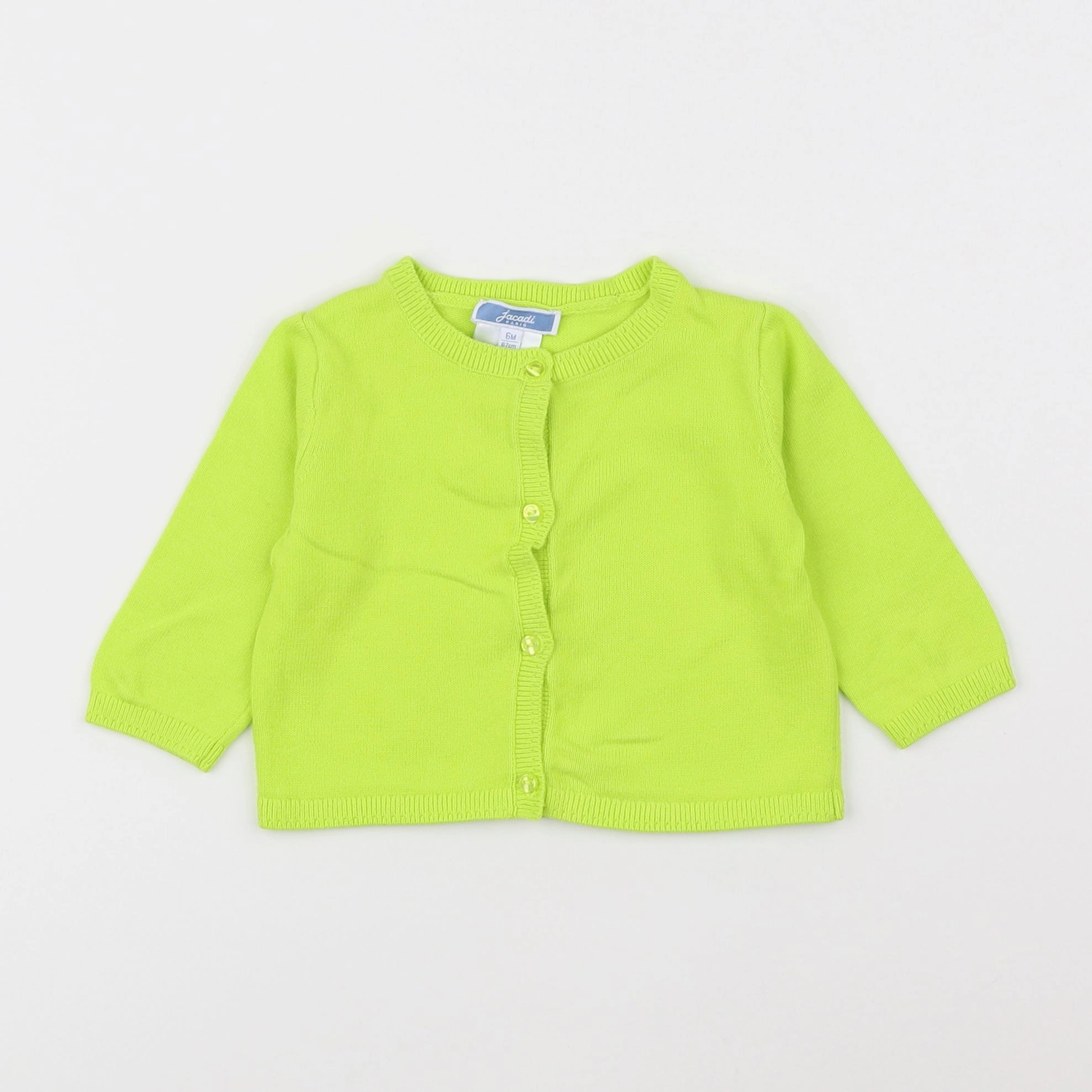 Jacadi - gilet vert fluo - 6 mois