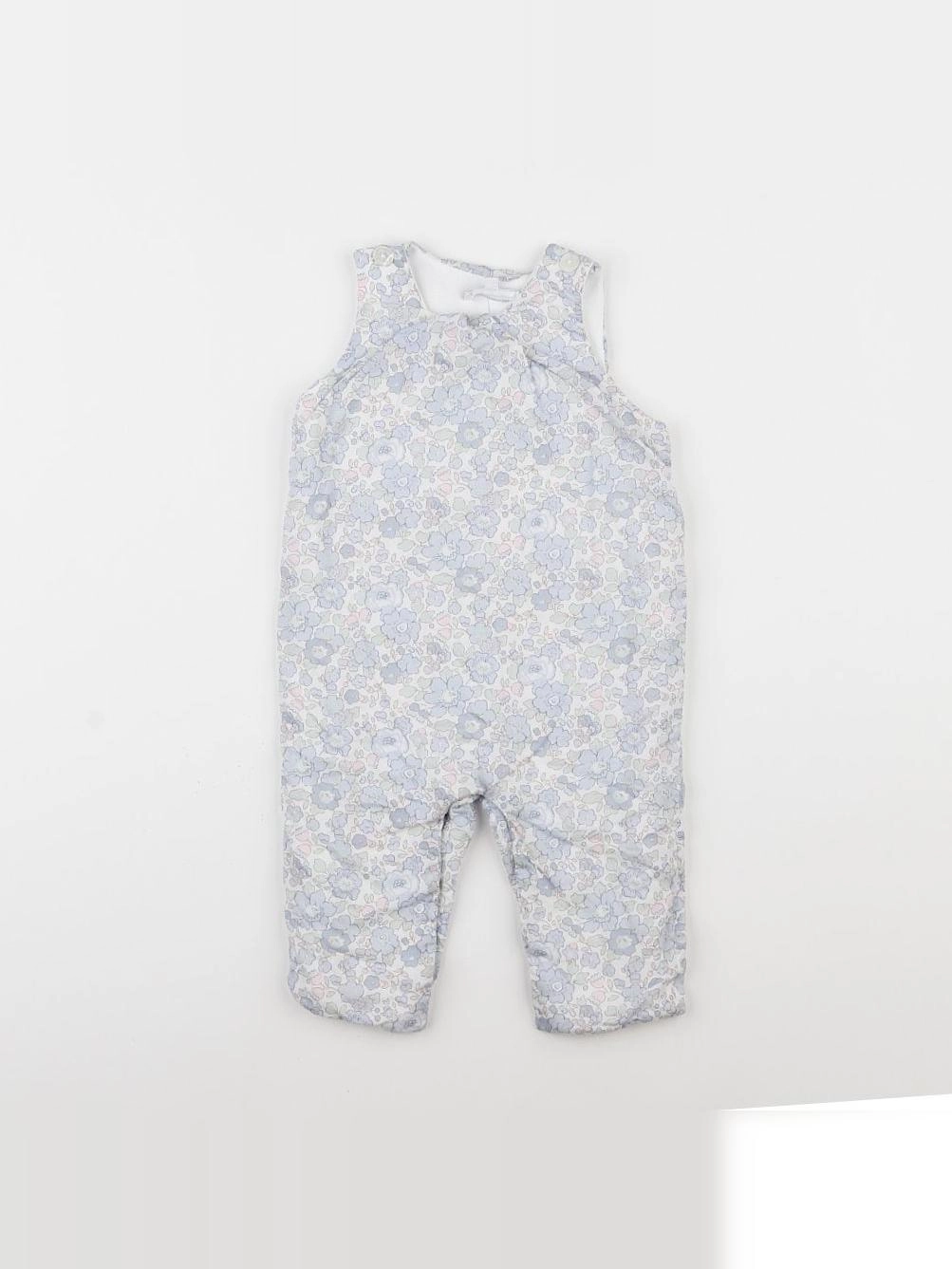 Jacadi - combinaison doublé, liberty blanc, bleu - 12 mois