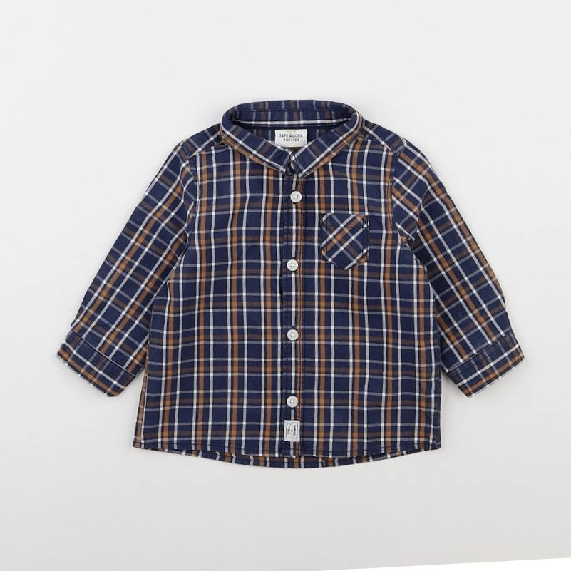 Tape à l'oeil - chemise bleu, marron - 9 mois