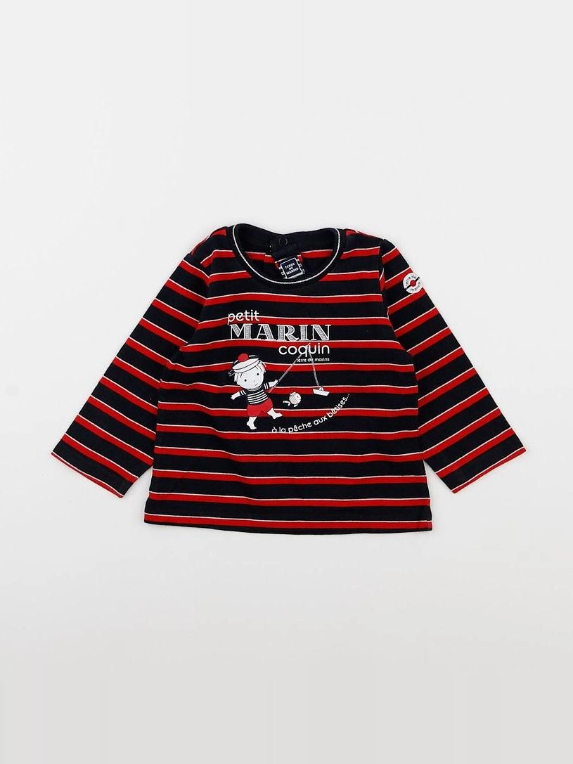 Terre de marins - tee-shirt bleu, rouge - 12 mois