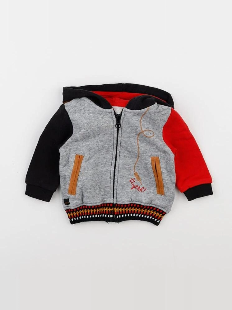 Catimini - sweat gris, bleu - 9 mois