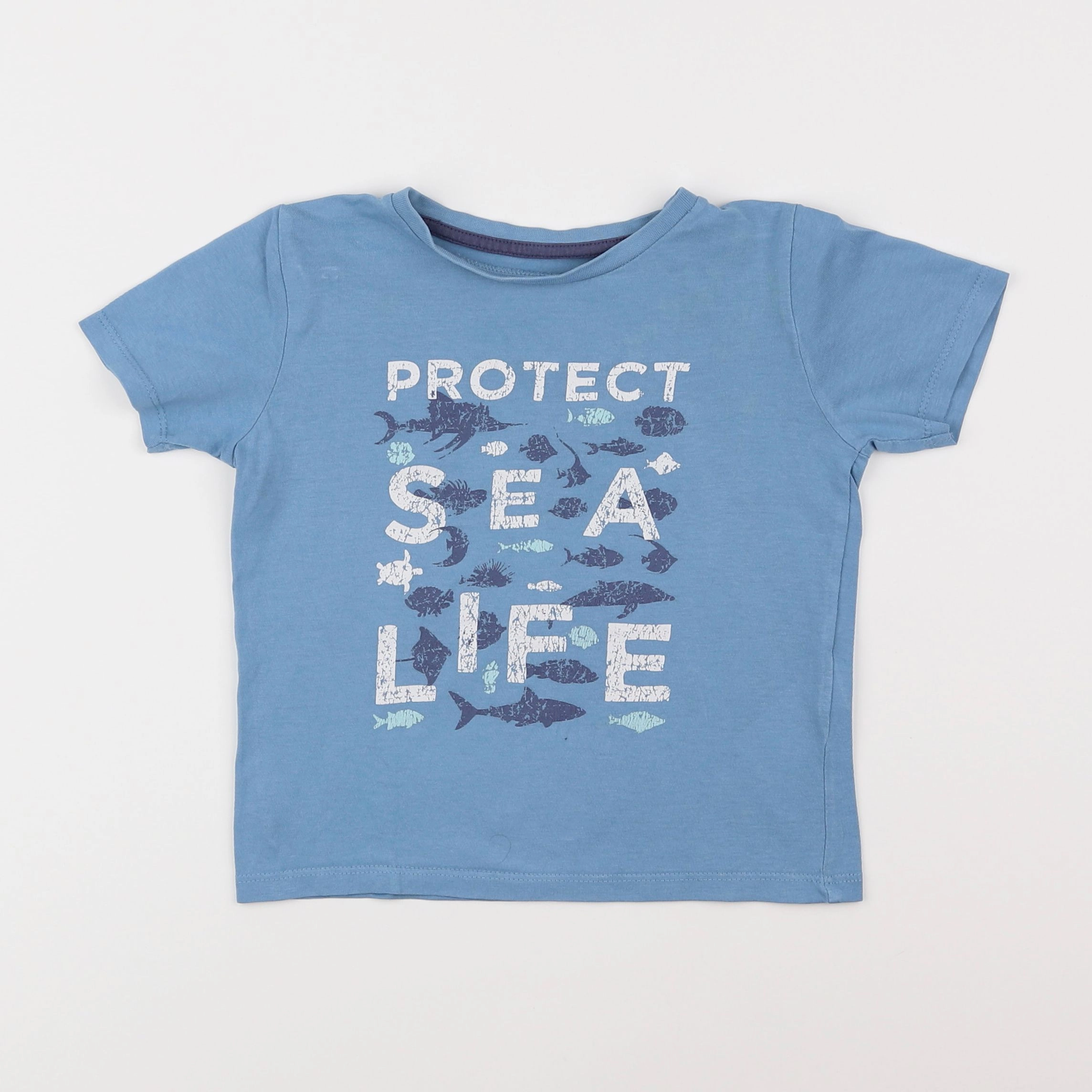 Vertbaudet - tee-shirt bleu - 4 ans