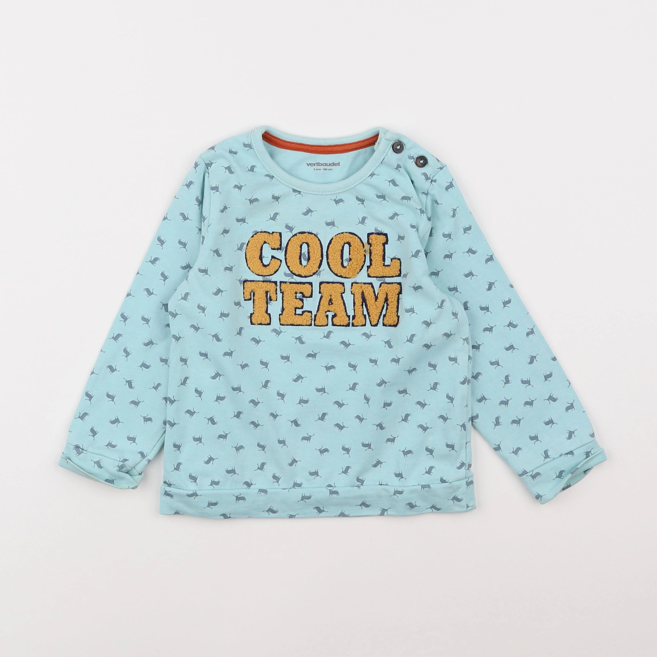 Vertbaudet - sweat bleu - 2 ans