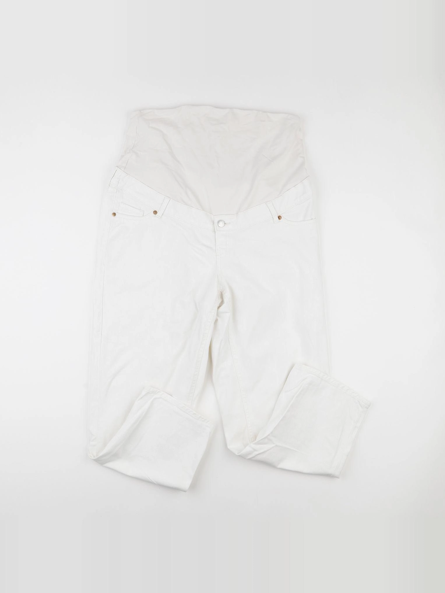 H&M - jean grossesse blanc - L