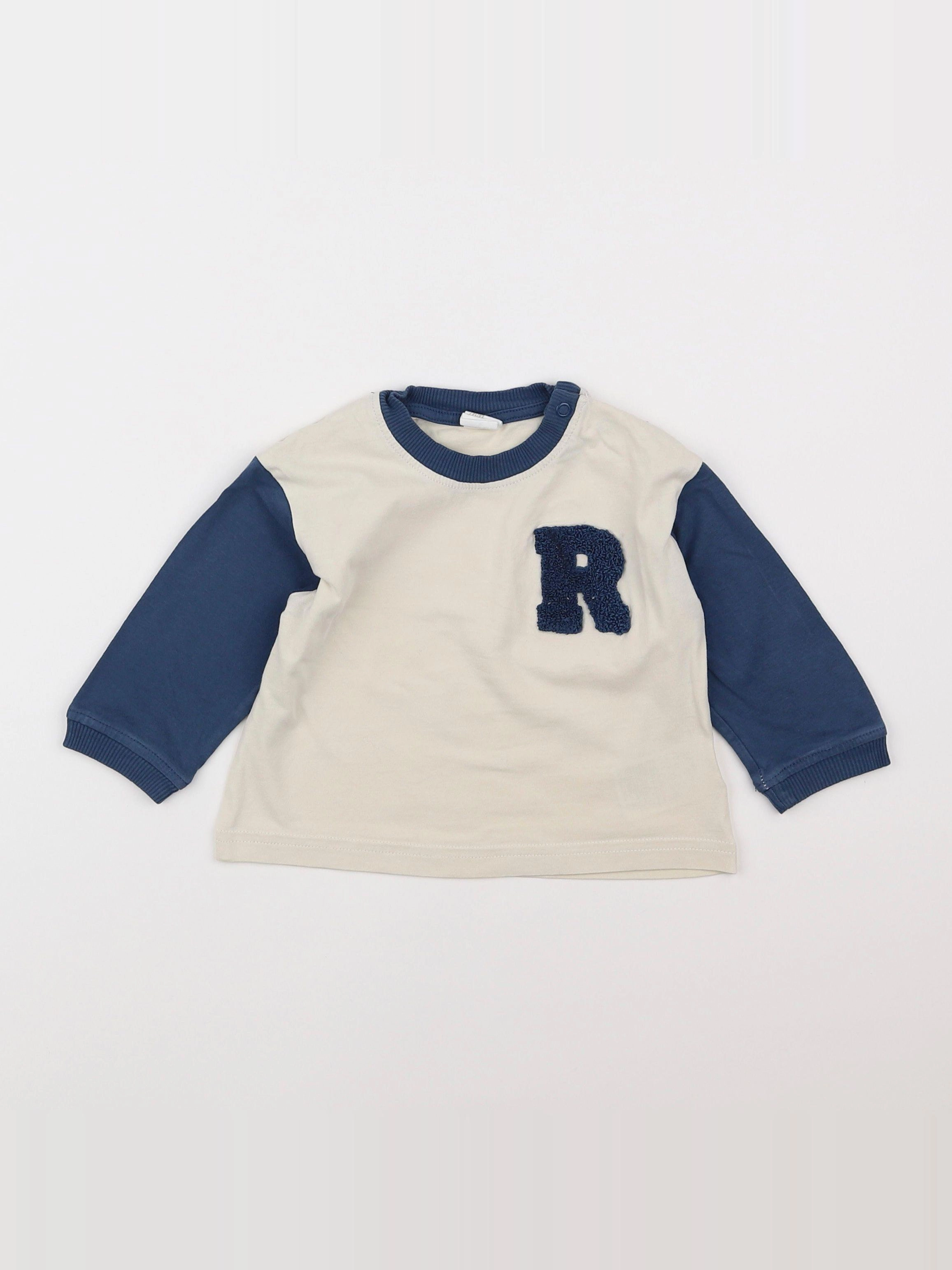 H&M - tee-shirt bleu - 6/9 mois