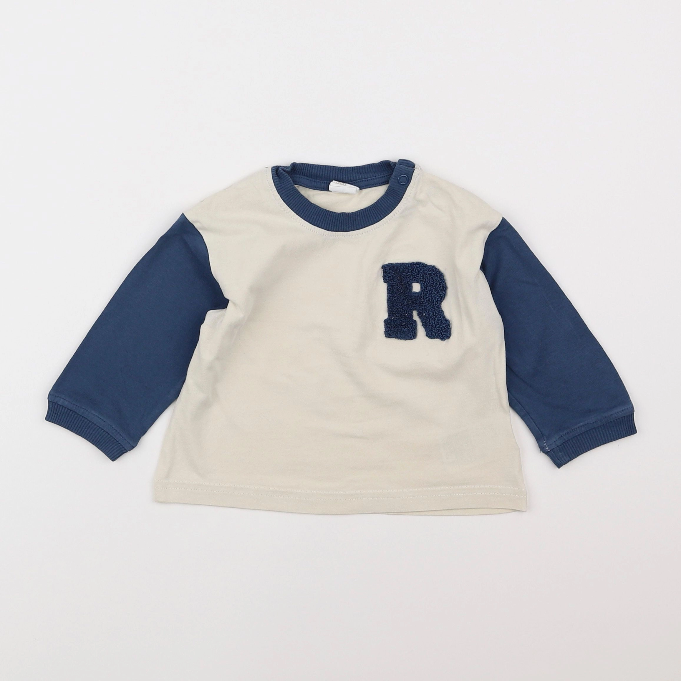 H&M - tee-shirt bleu - 6/9 mois