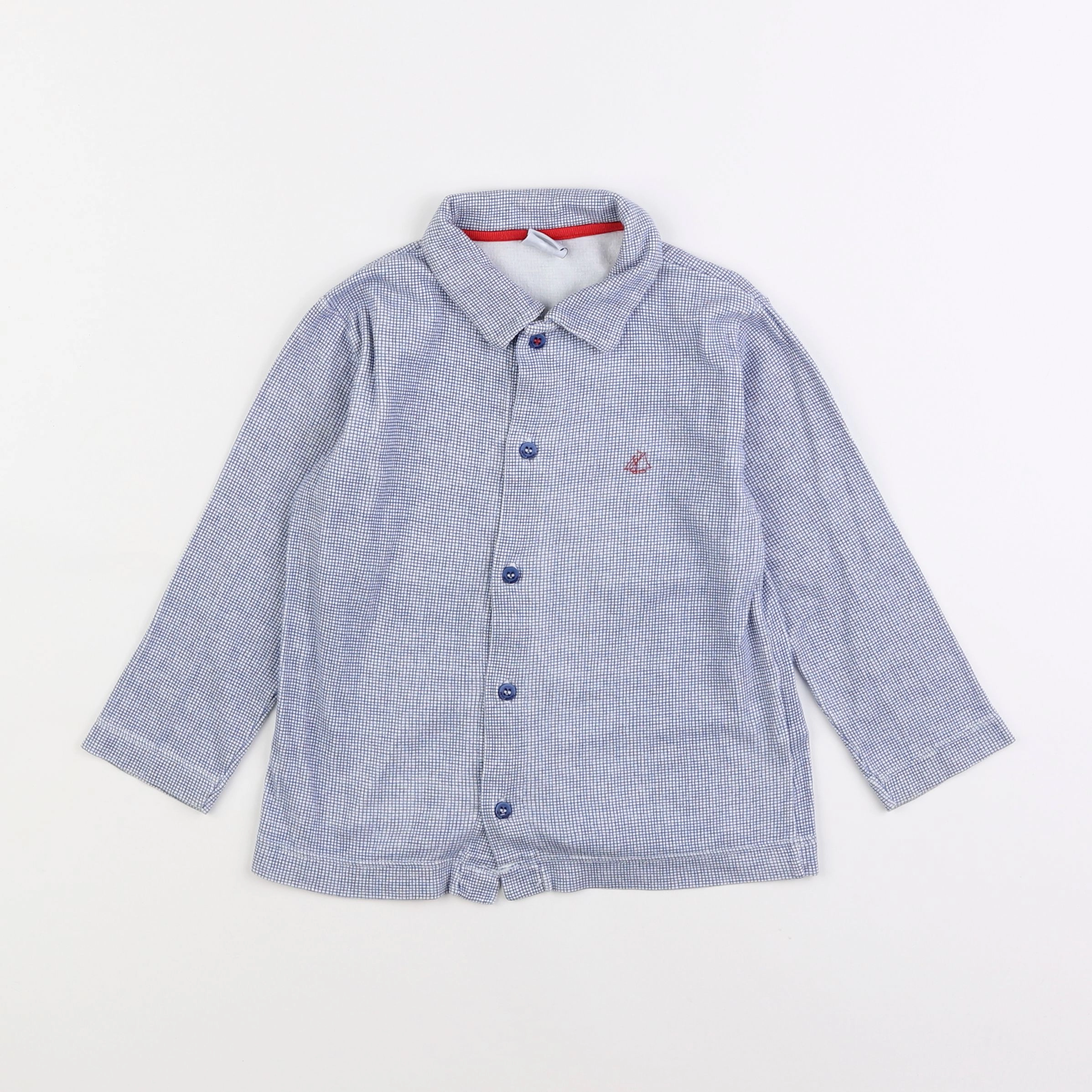 Petit Bateau - chemise bleu - 3 ans