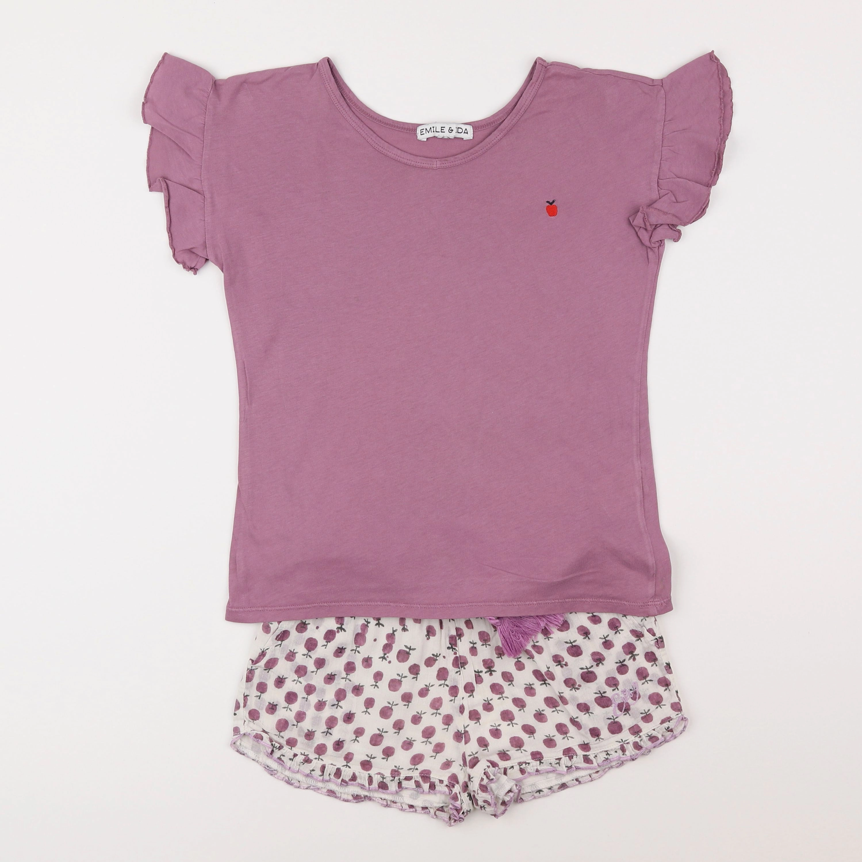 Emile et Ida - pyjama coton violet - 8 ans