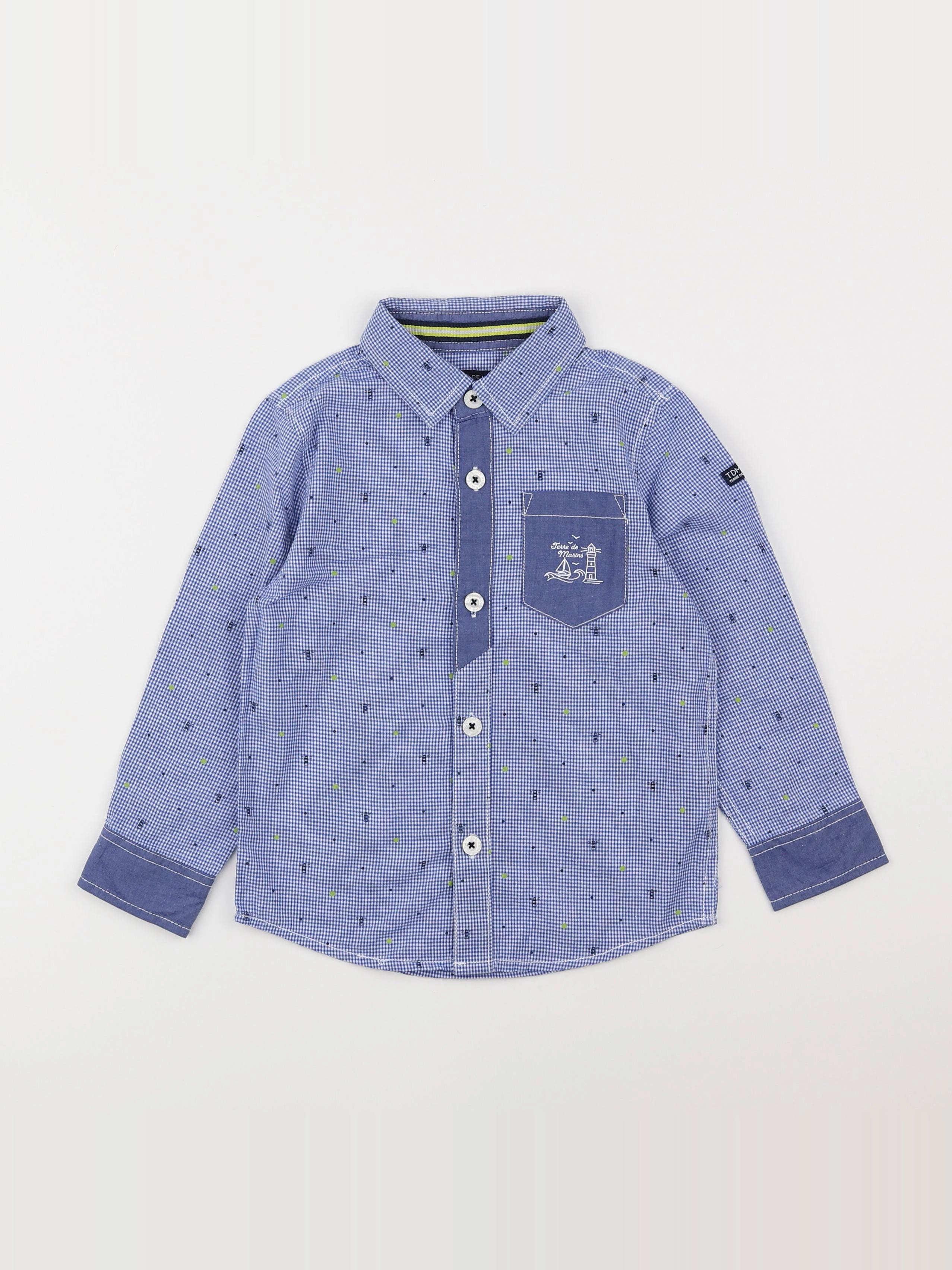 Terre de marins - chemise bleu - 4 ans