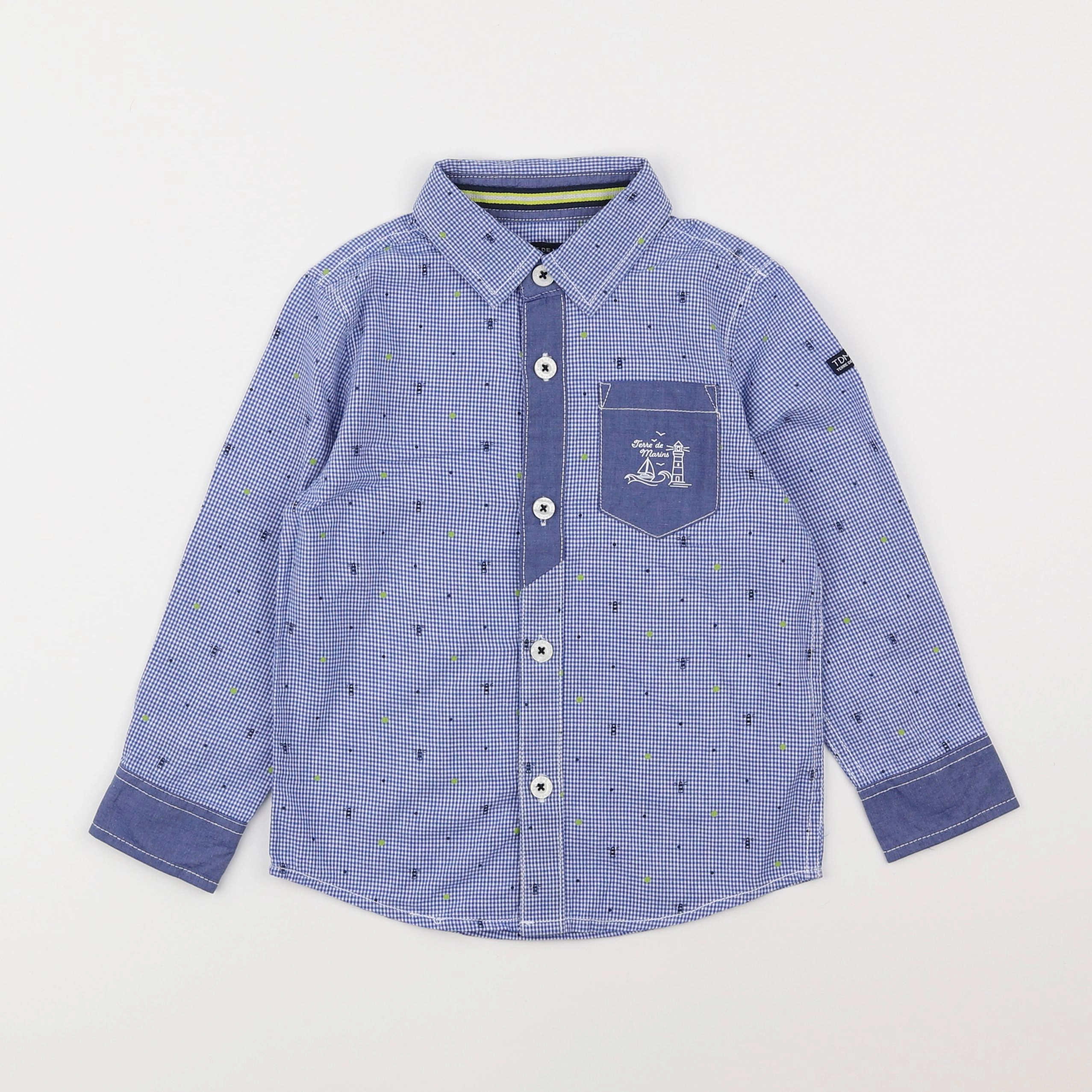 Terre de marins - chemise bleu - 4 ans