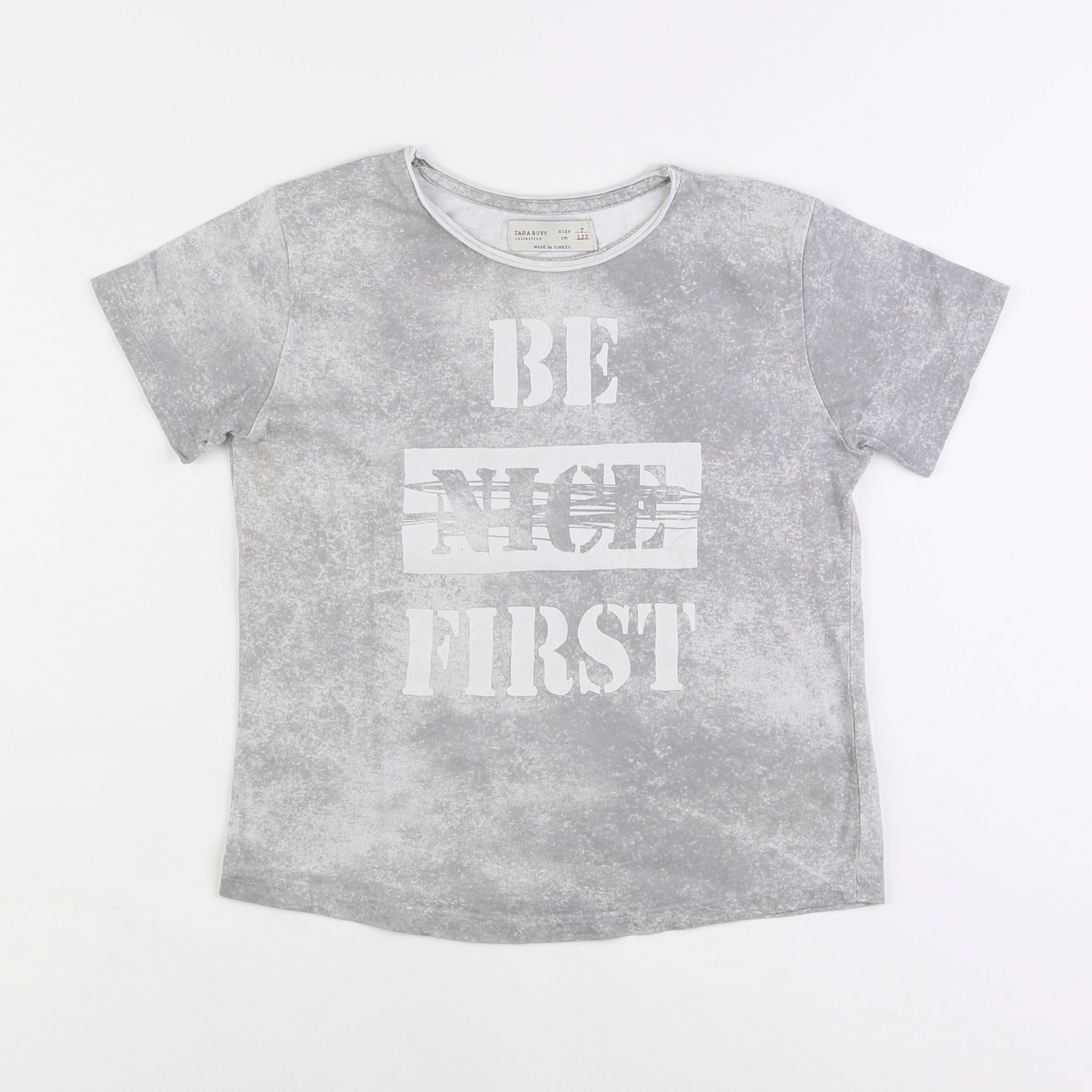 Zara - tee-shirt gris - 7 ans