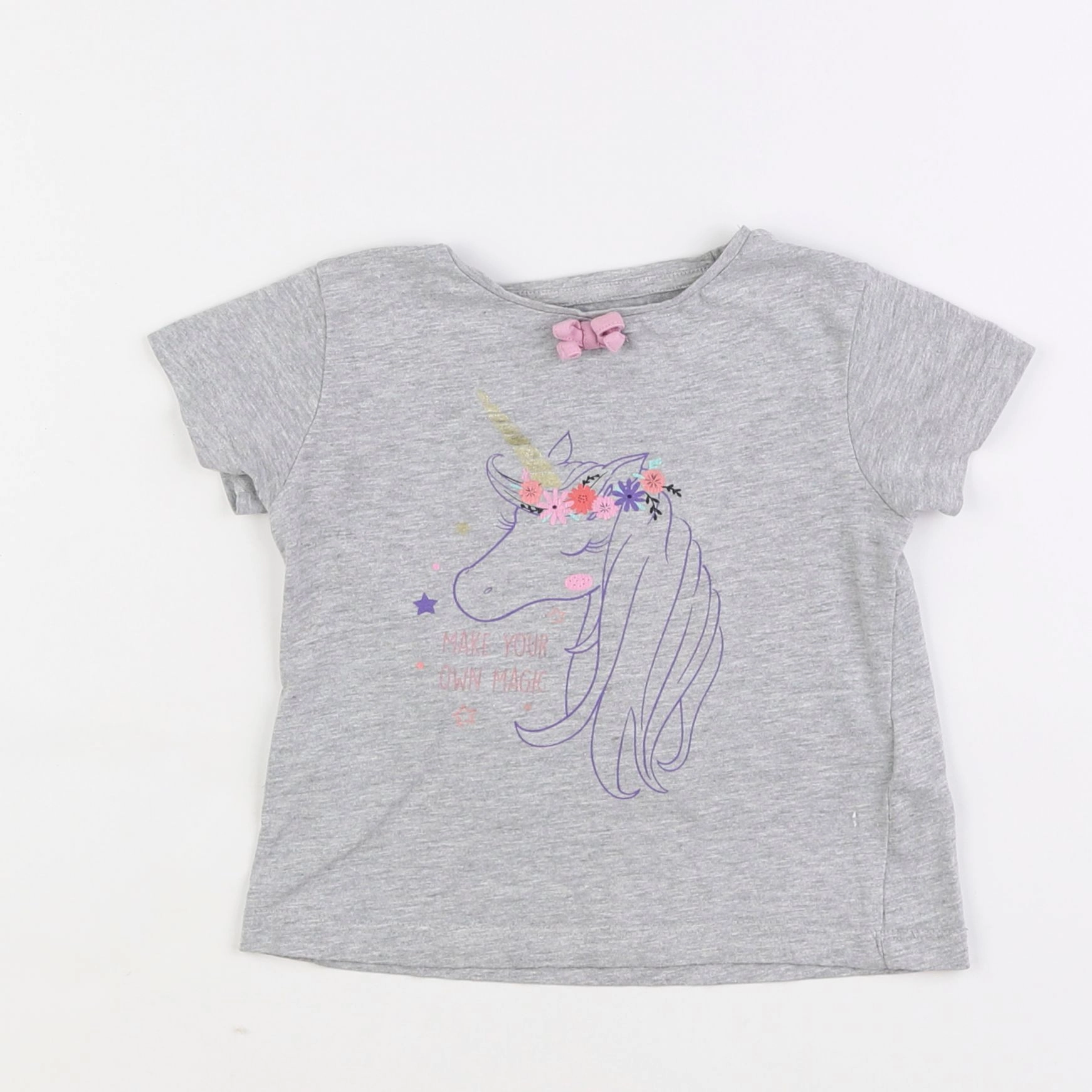 Vertbaudet - tee-shirt gris - 2 ans