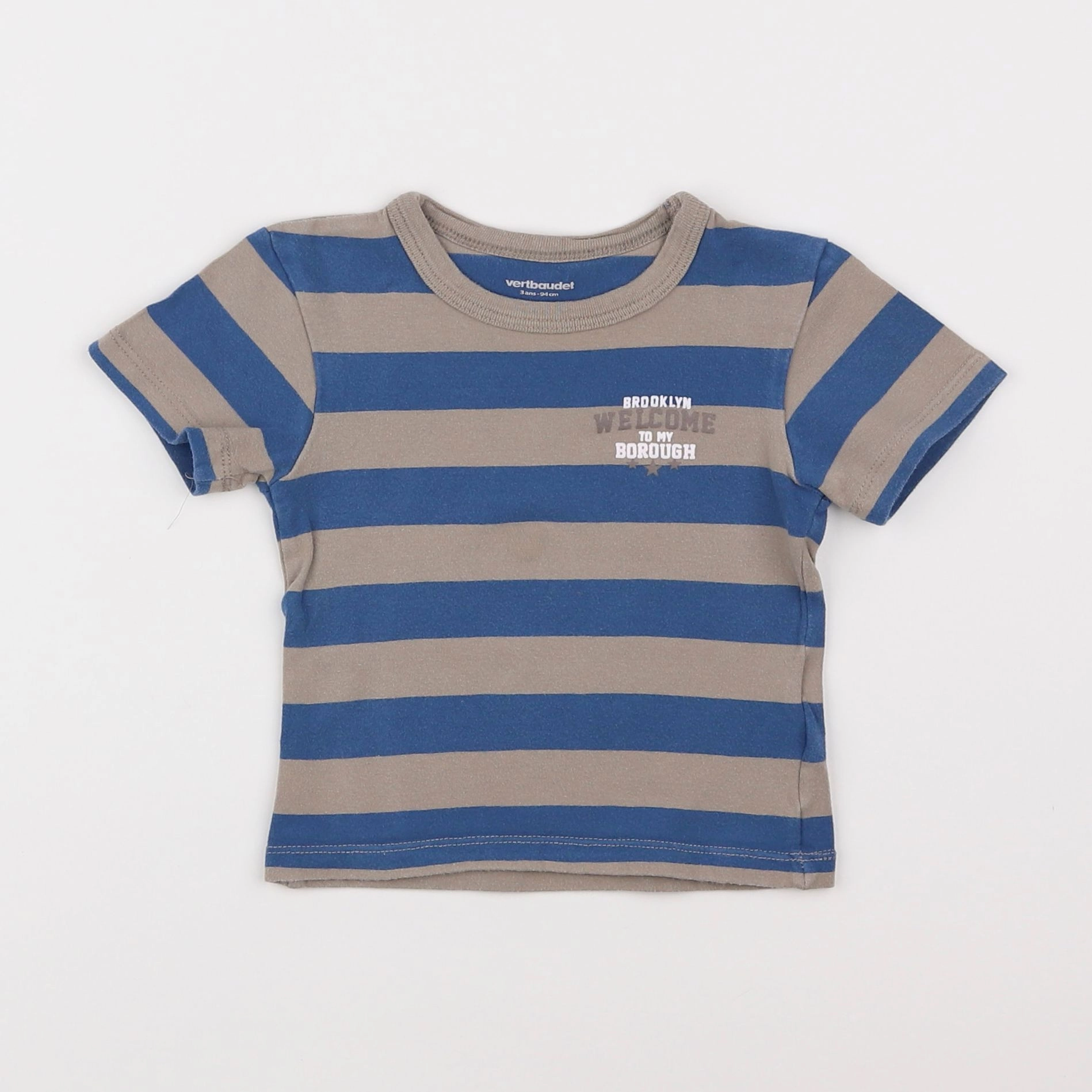 Vertbaudet - maillot de corps bleu, marron - 3 ans