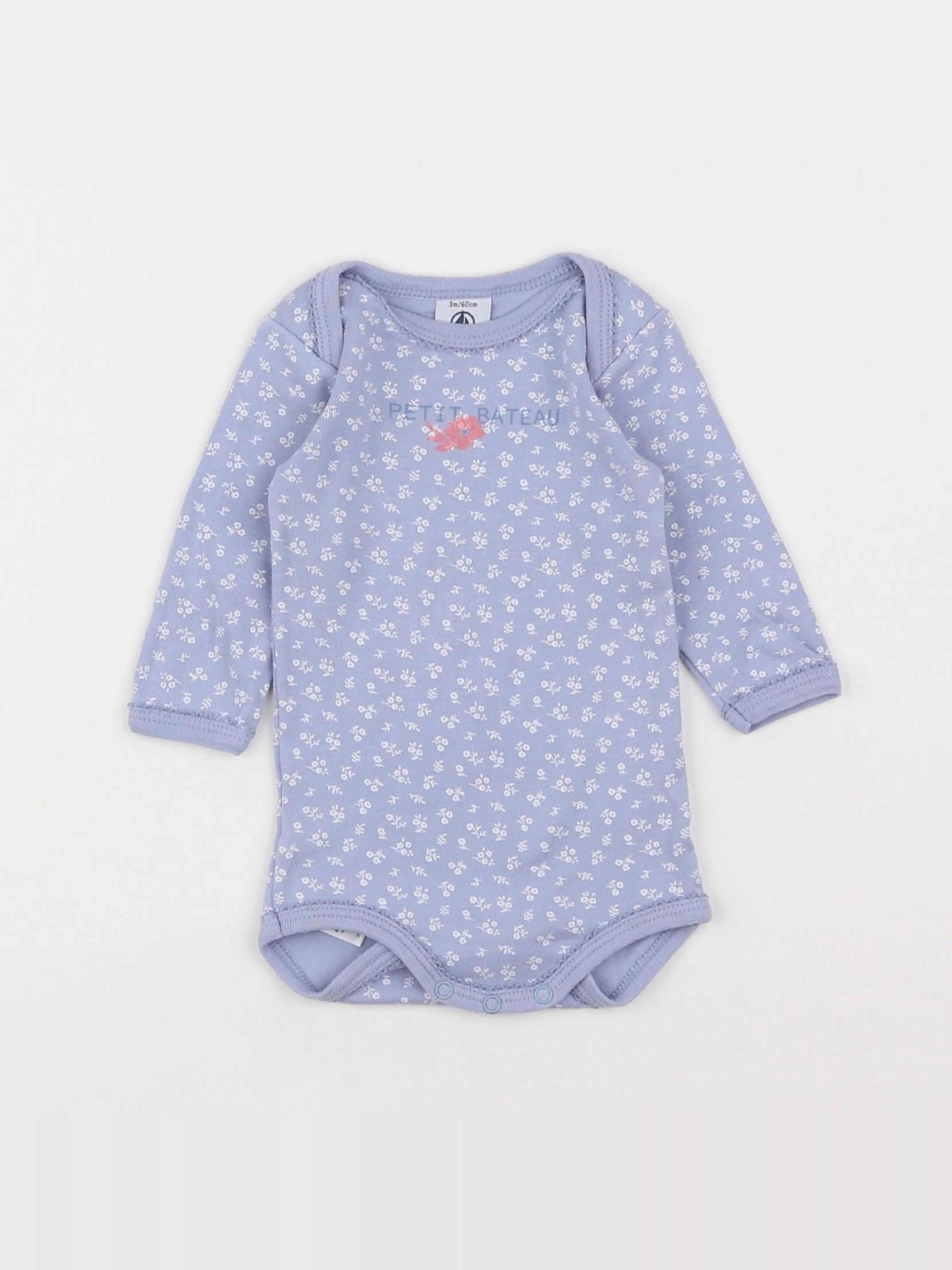 Petit Bateau - body bleu - 3 mois