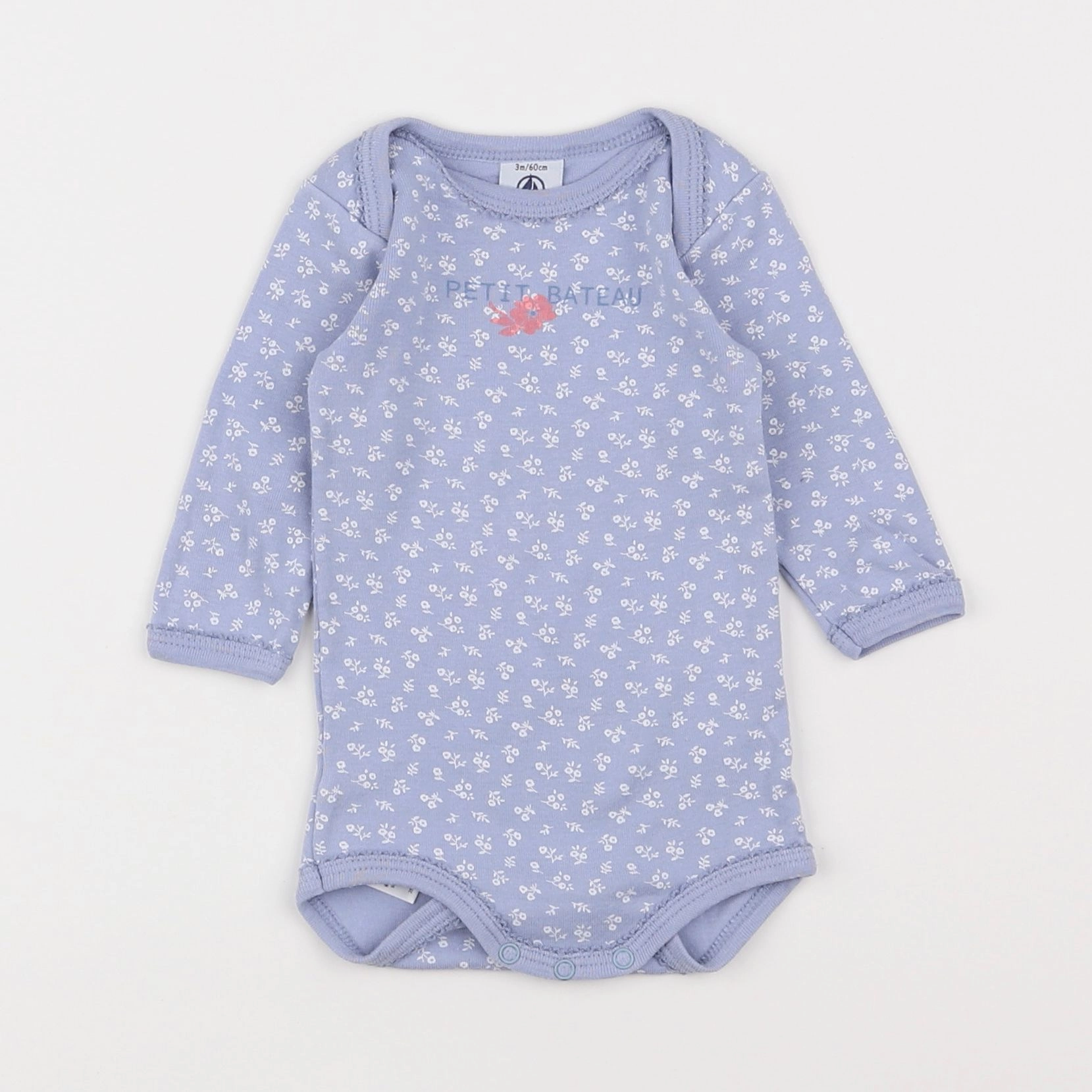 Petit Bateau - body bleu - 3 mois