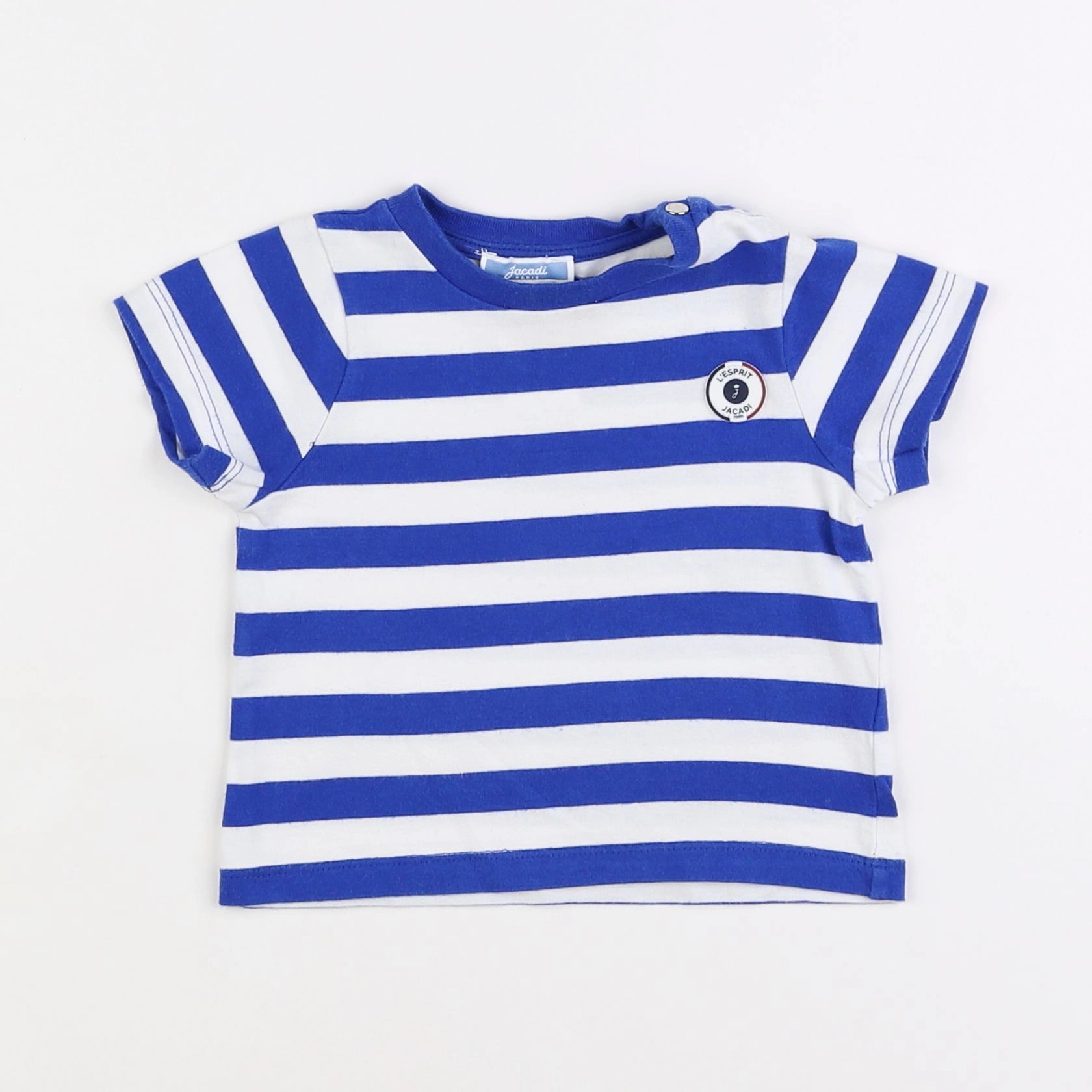 Jacadi - tee-shirt bleu, blanc - 18 mois