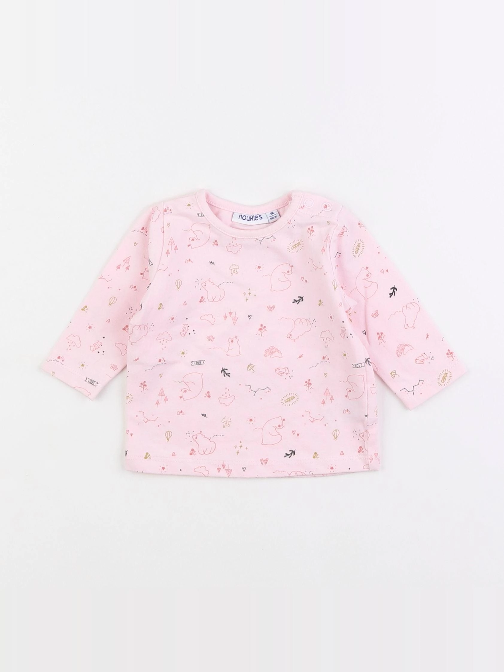 Noukie's - tee-shirt rose - 1 mois