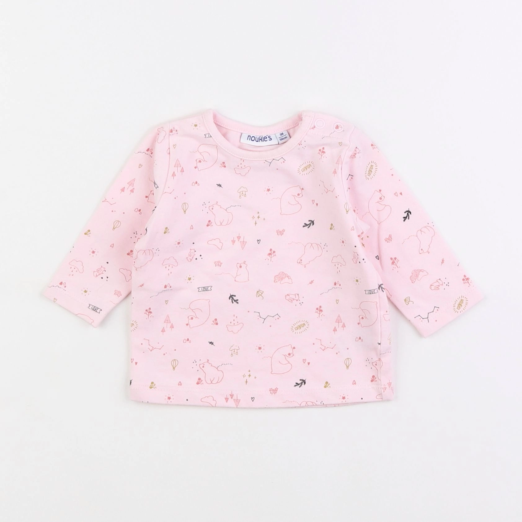 Noukie's - tee-shirt rose - 1 mois