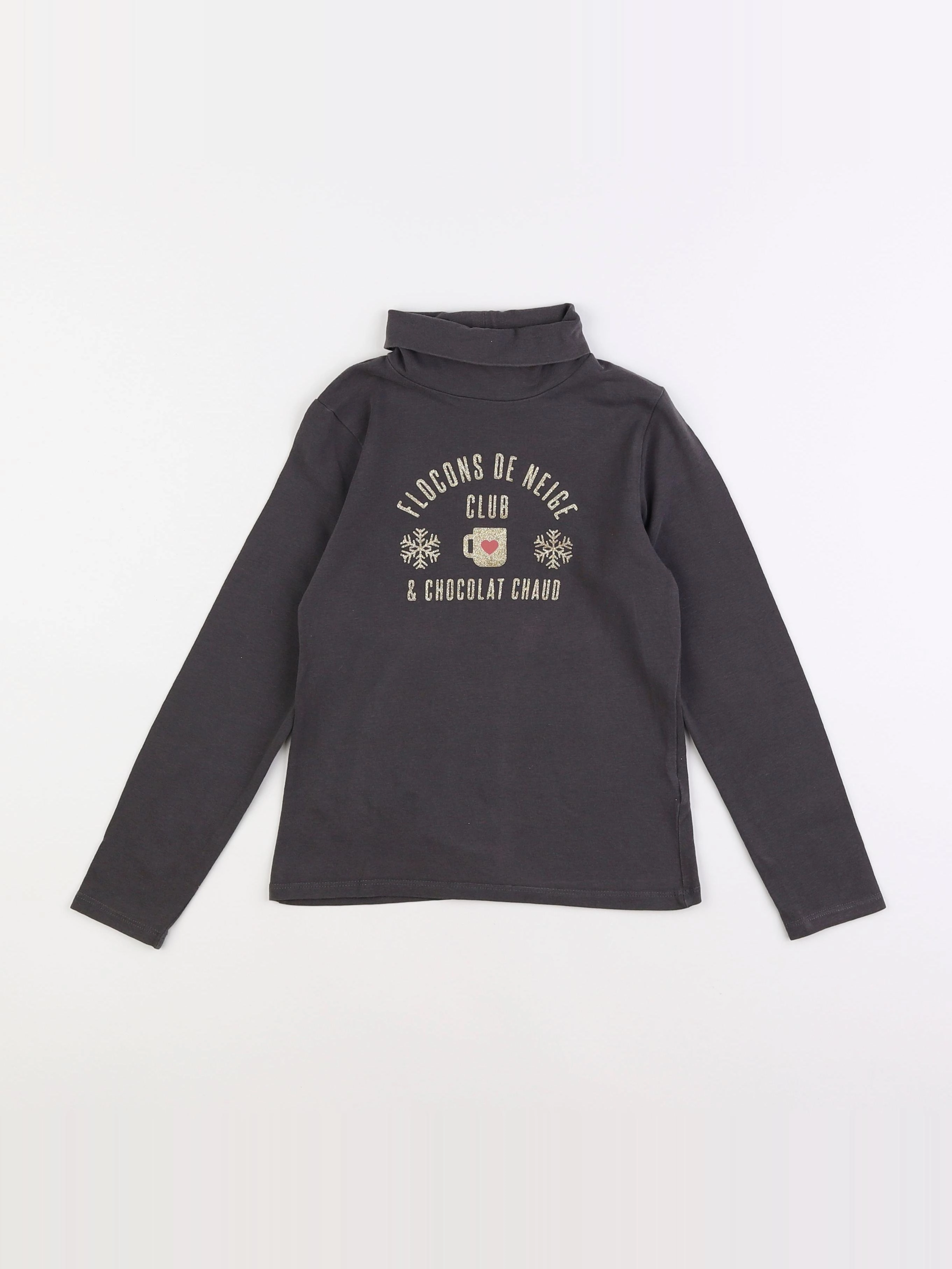 Vertbaudet - sous-pull gris - 8 ans