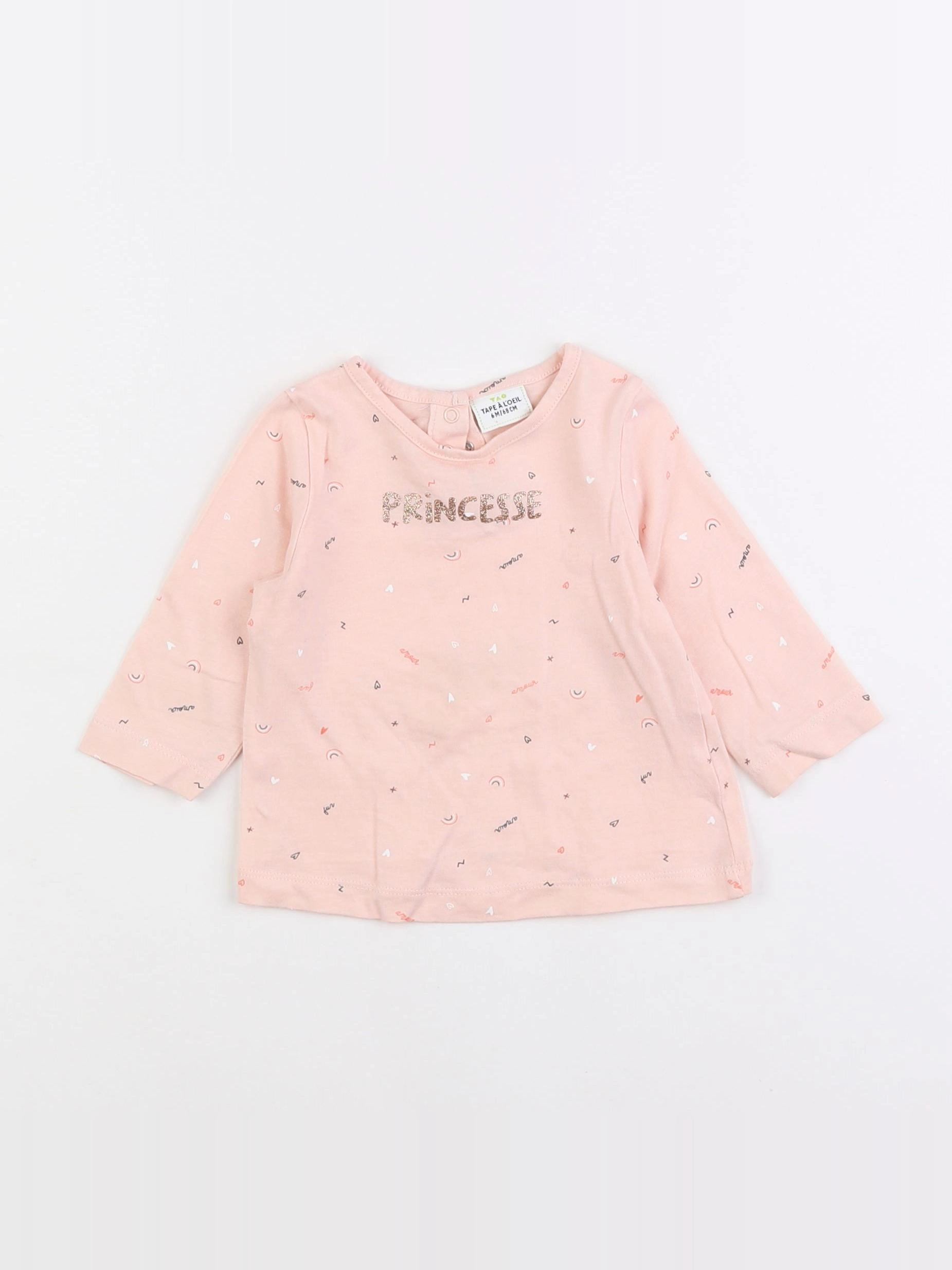Tape à l'oeil - tee-shirt rose - 6 mois