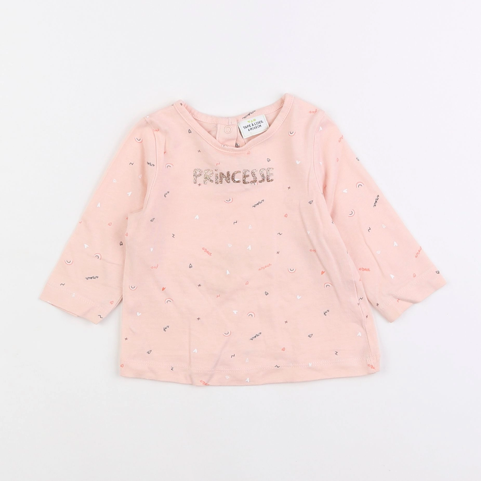 Tape à l'oeil - tee-shirt rose - 6 mois
