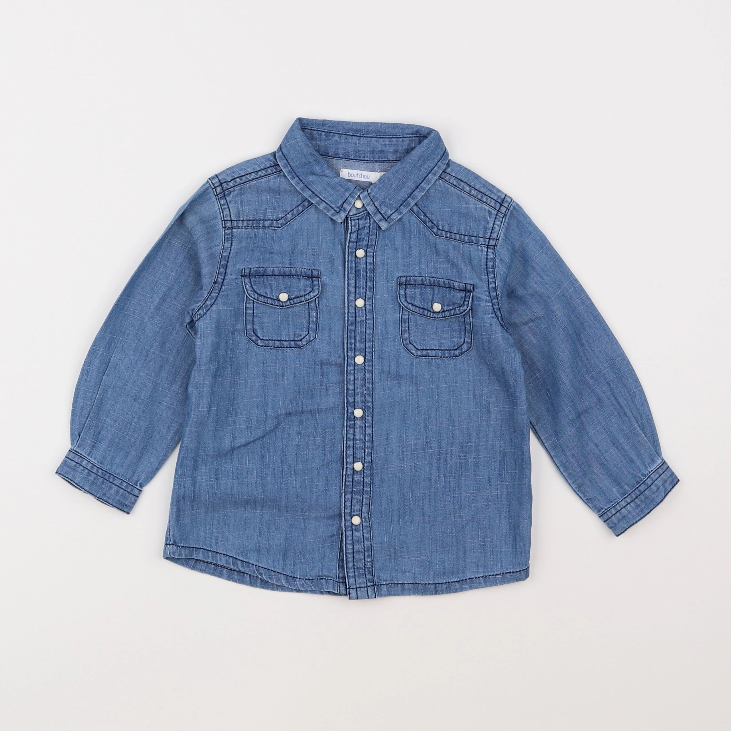 Boutchou - chemise bleu - 2 ans