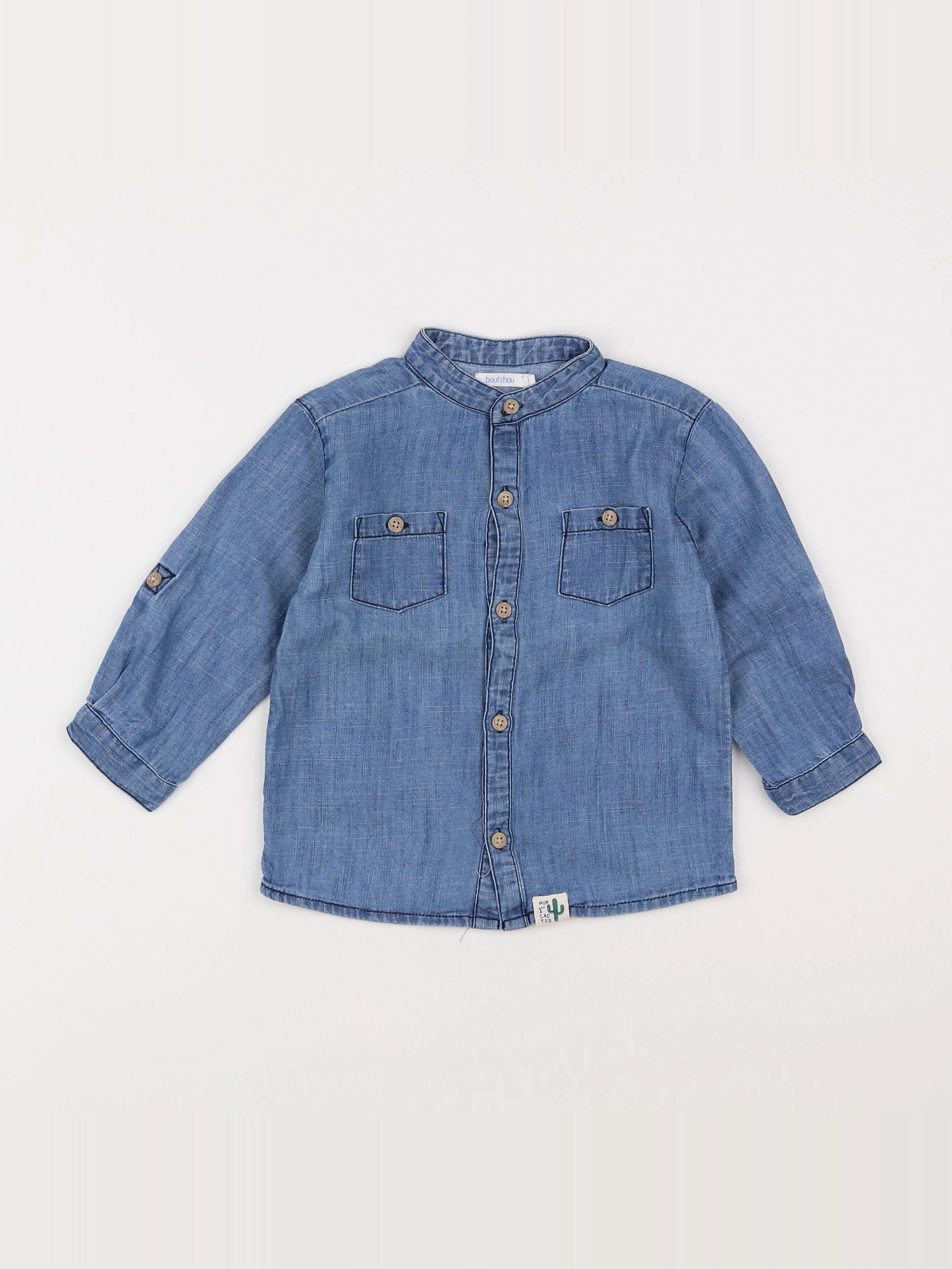 Boutchou - chemise bleu - 18 mois