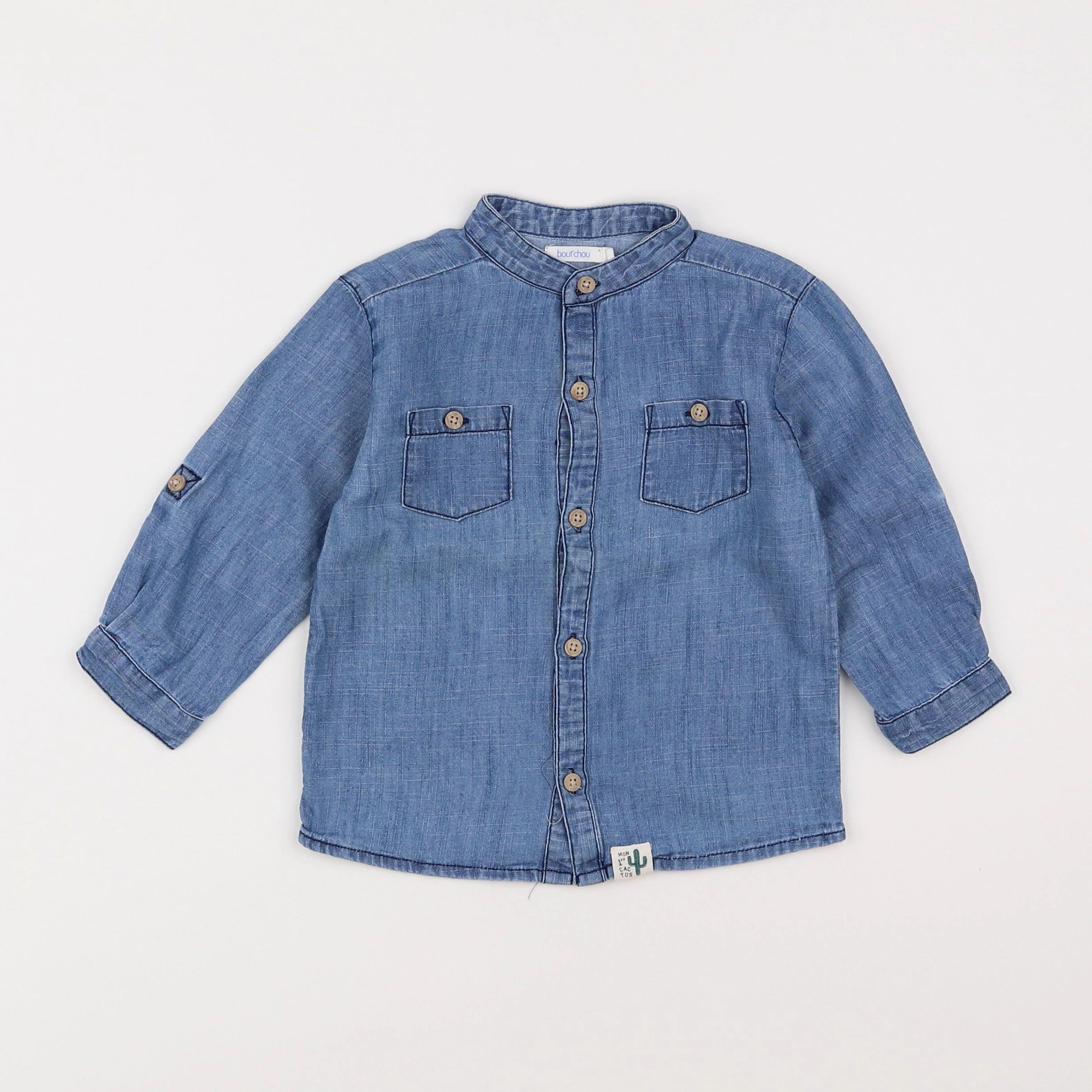 Boutchou - chemise bleu - 18 mois