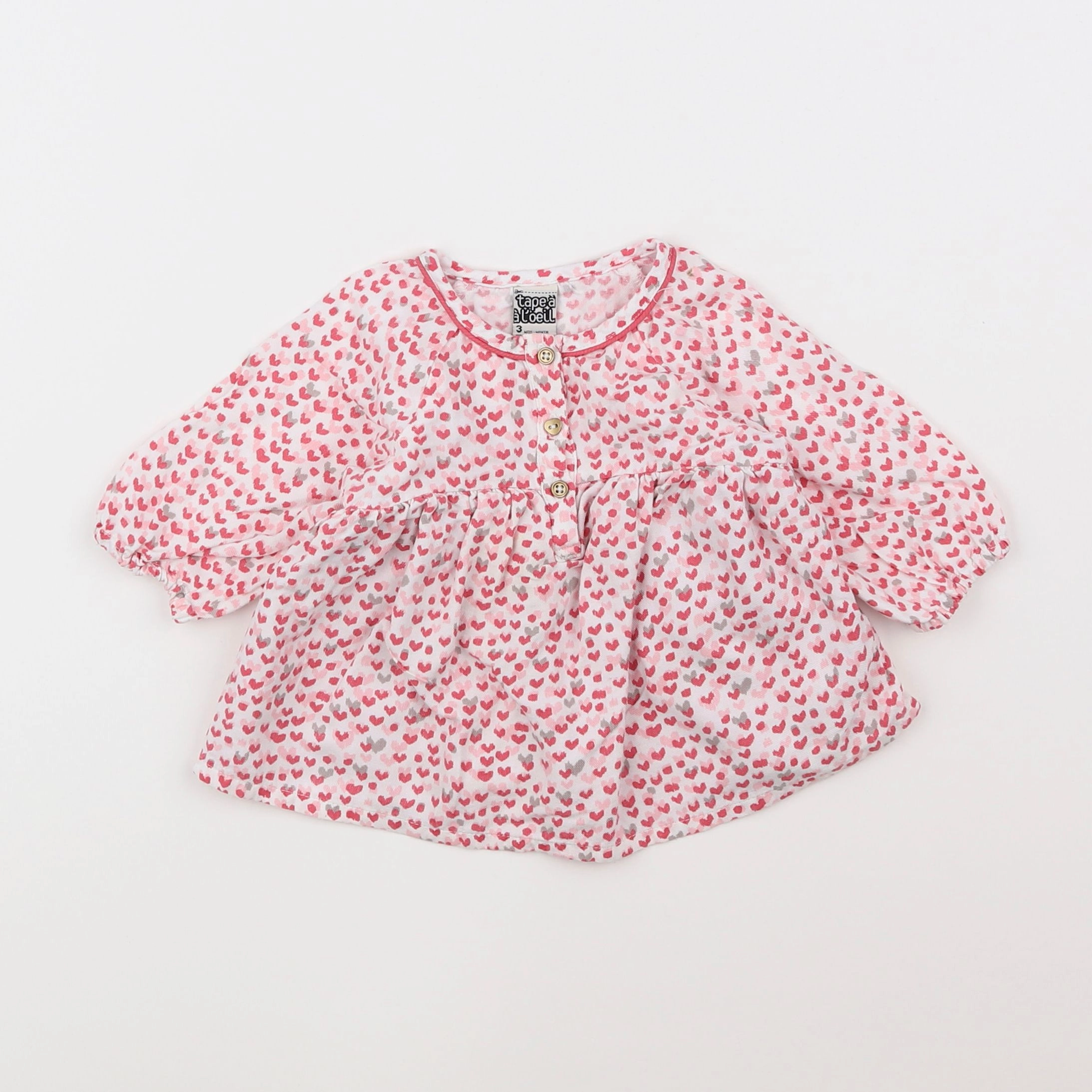 Tape à l'oeil - robe rose, blanc - 3 mois