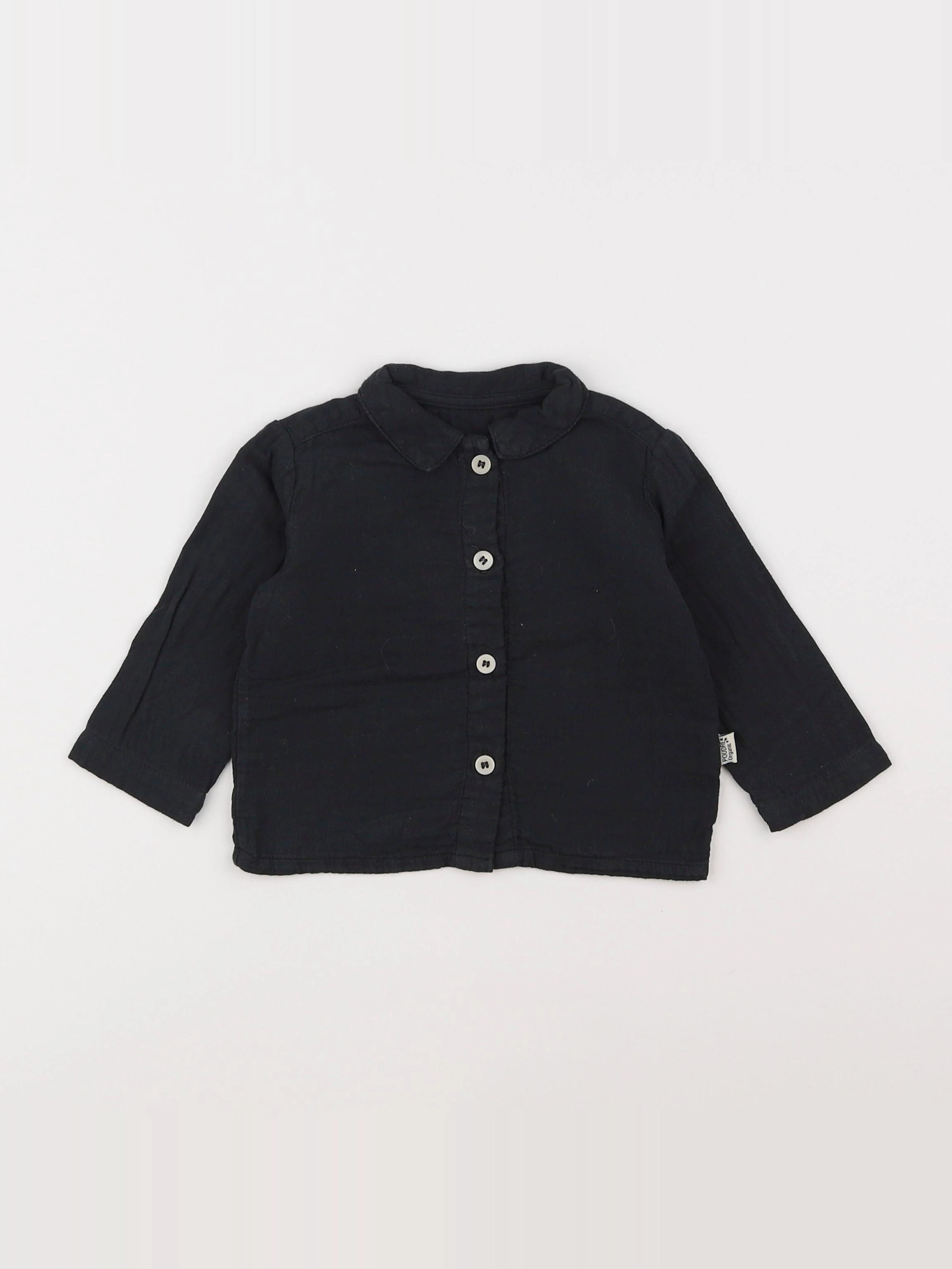 Poudre Organic - chemise noir - 6 mois