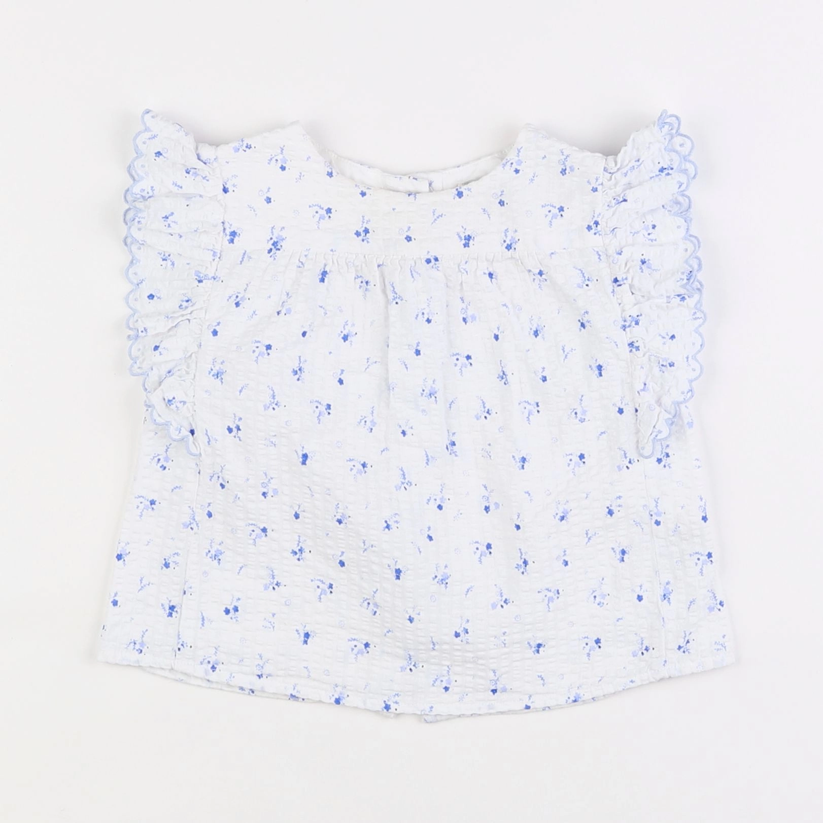 Cyrillus - blouse blanc, bleu - 2 ans