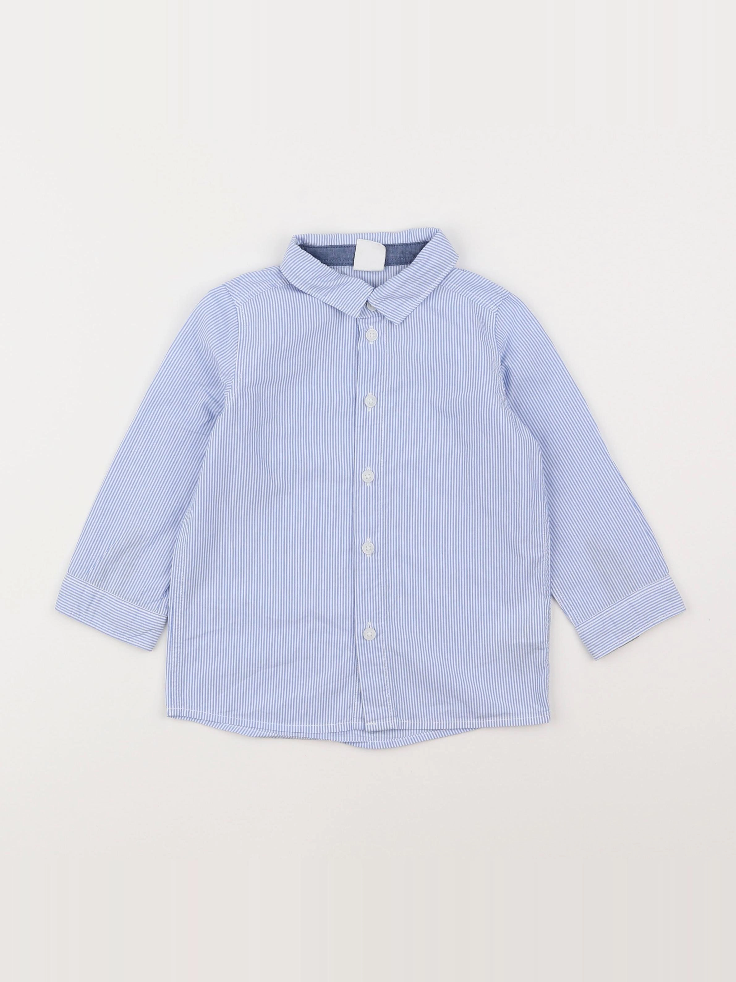 H&M - chemise bleu - 12/18 mois