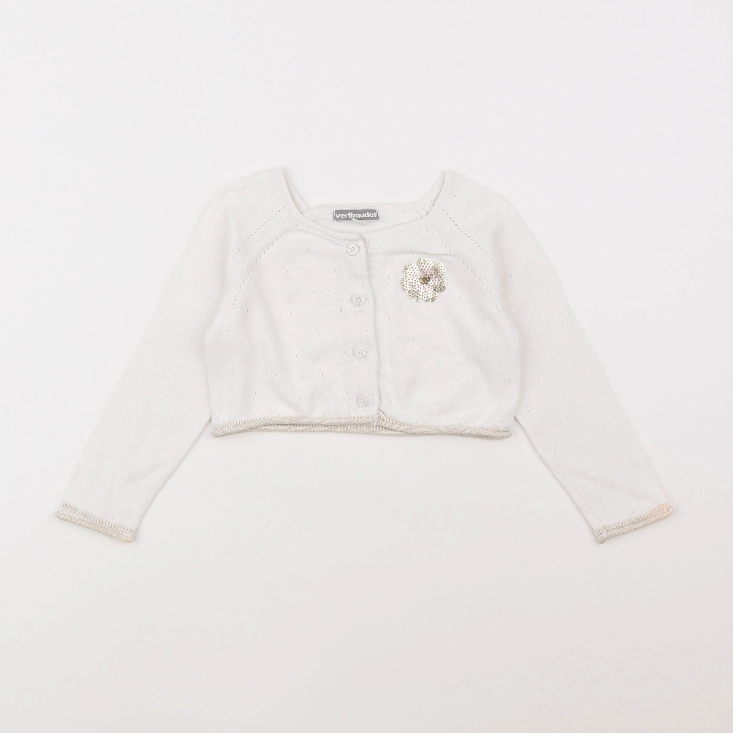 Vertbaudet - gilet blanc - 2 ans