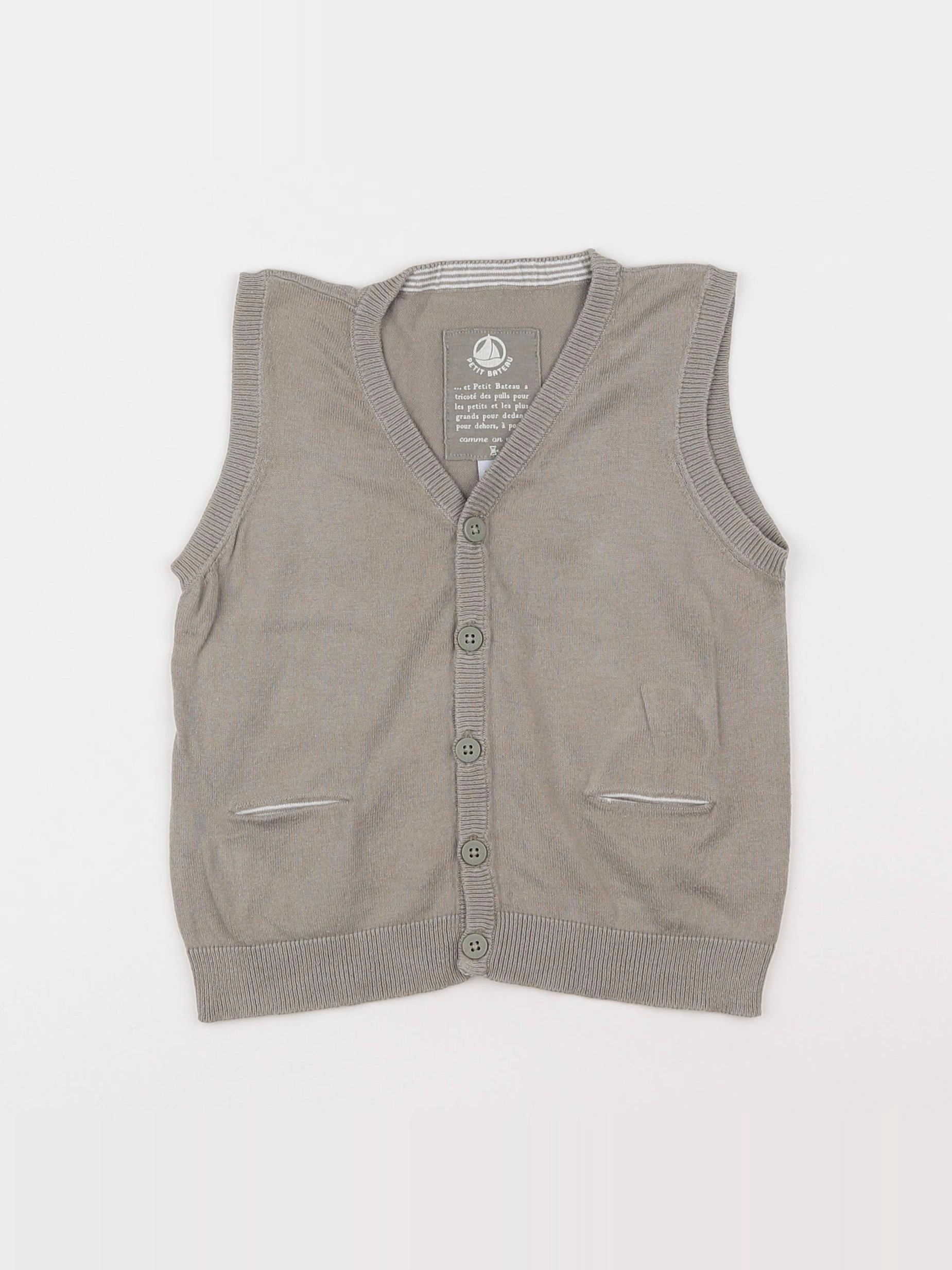 Petit Bateau - gilet gris - 2 ans