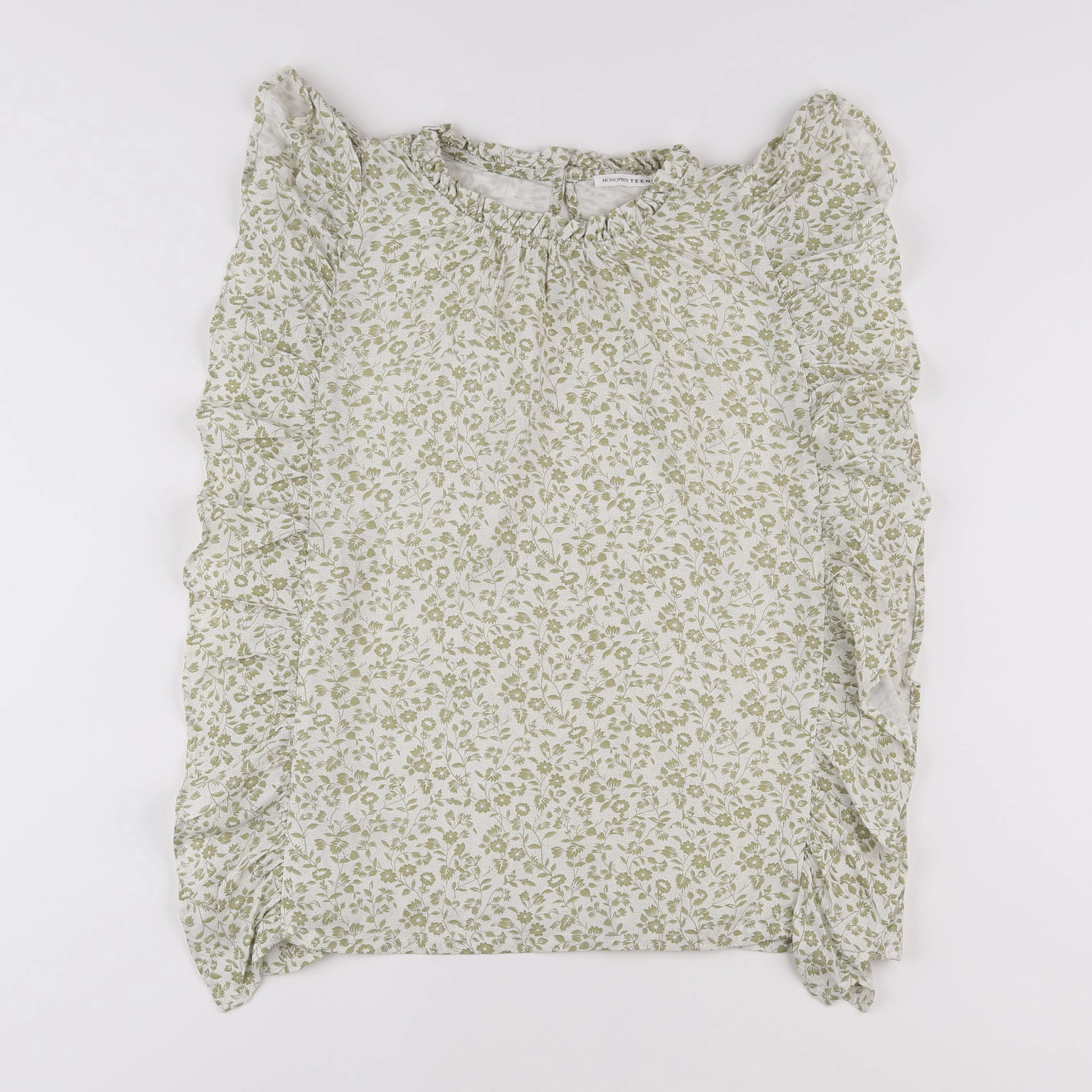 Monoprix - blouse vert - 12 ans