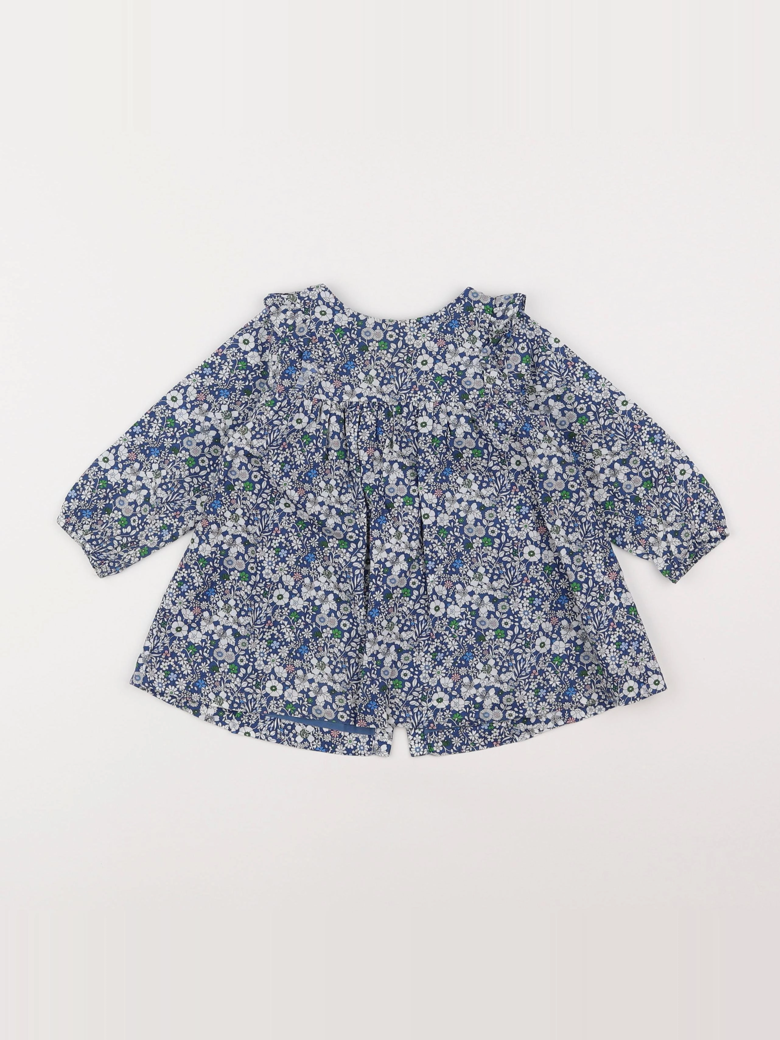 Jacadi - robe liberty bleu - 12 mois