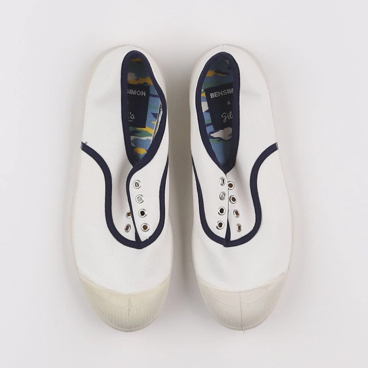 Bensimon - tennis élastiqué blanc - pointure 34